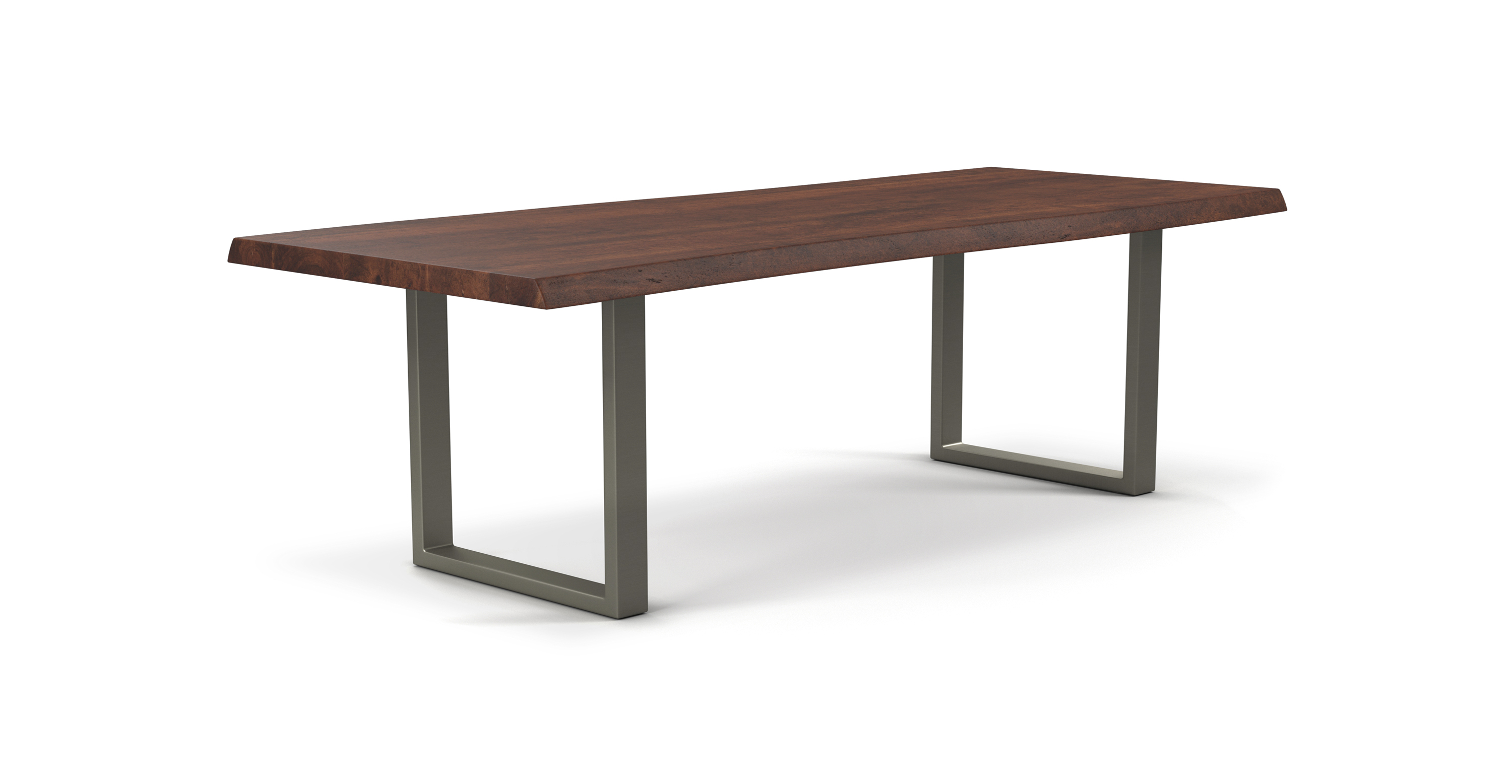 Orchard Pewter Aluminum U Base Wooden Dining Table -  Wood Top And Aluminum Base Americano 92"