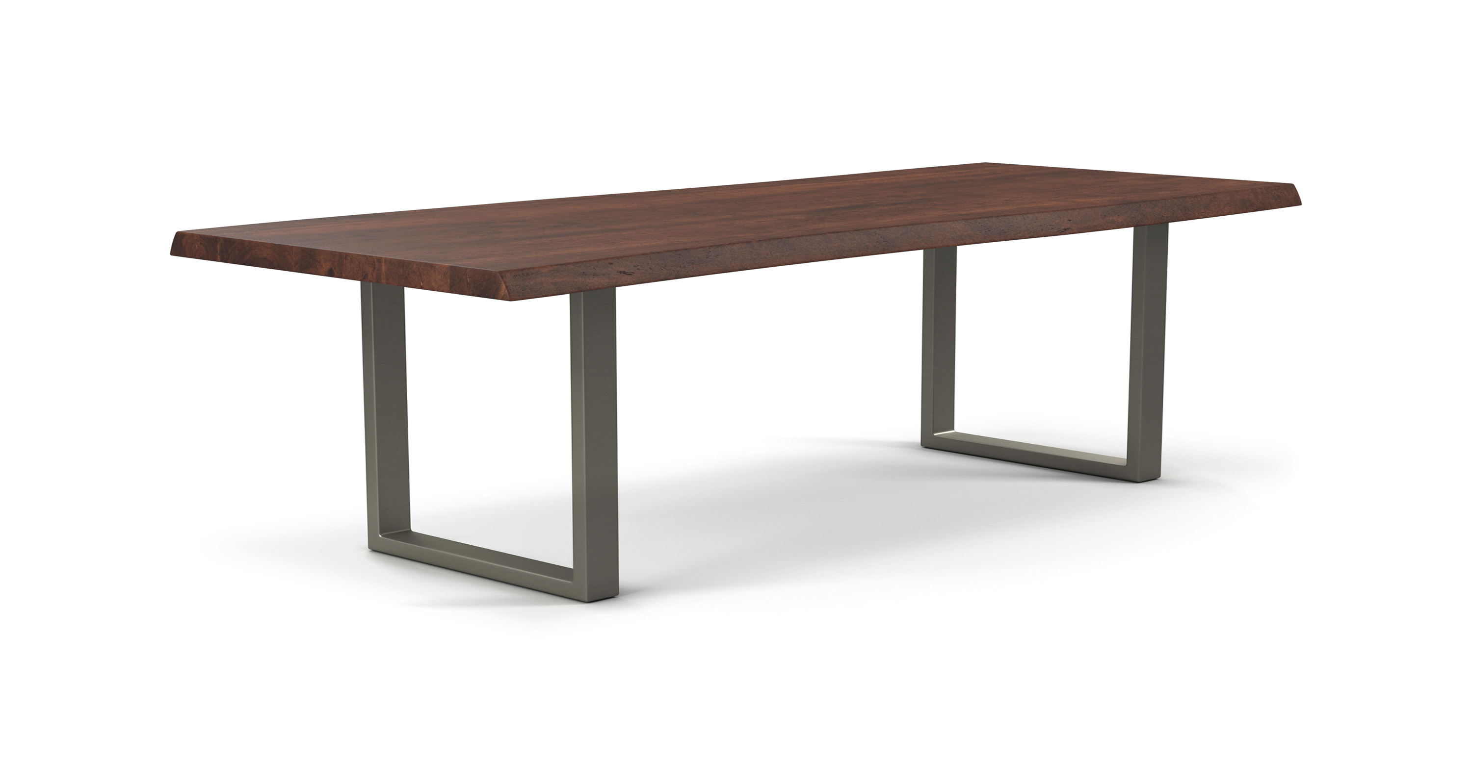 Orchard Pewter Aluminum U Base Wooden Dining Table -  Wood Top And Aluminum Base Americano 116"