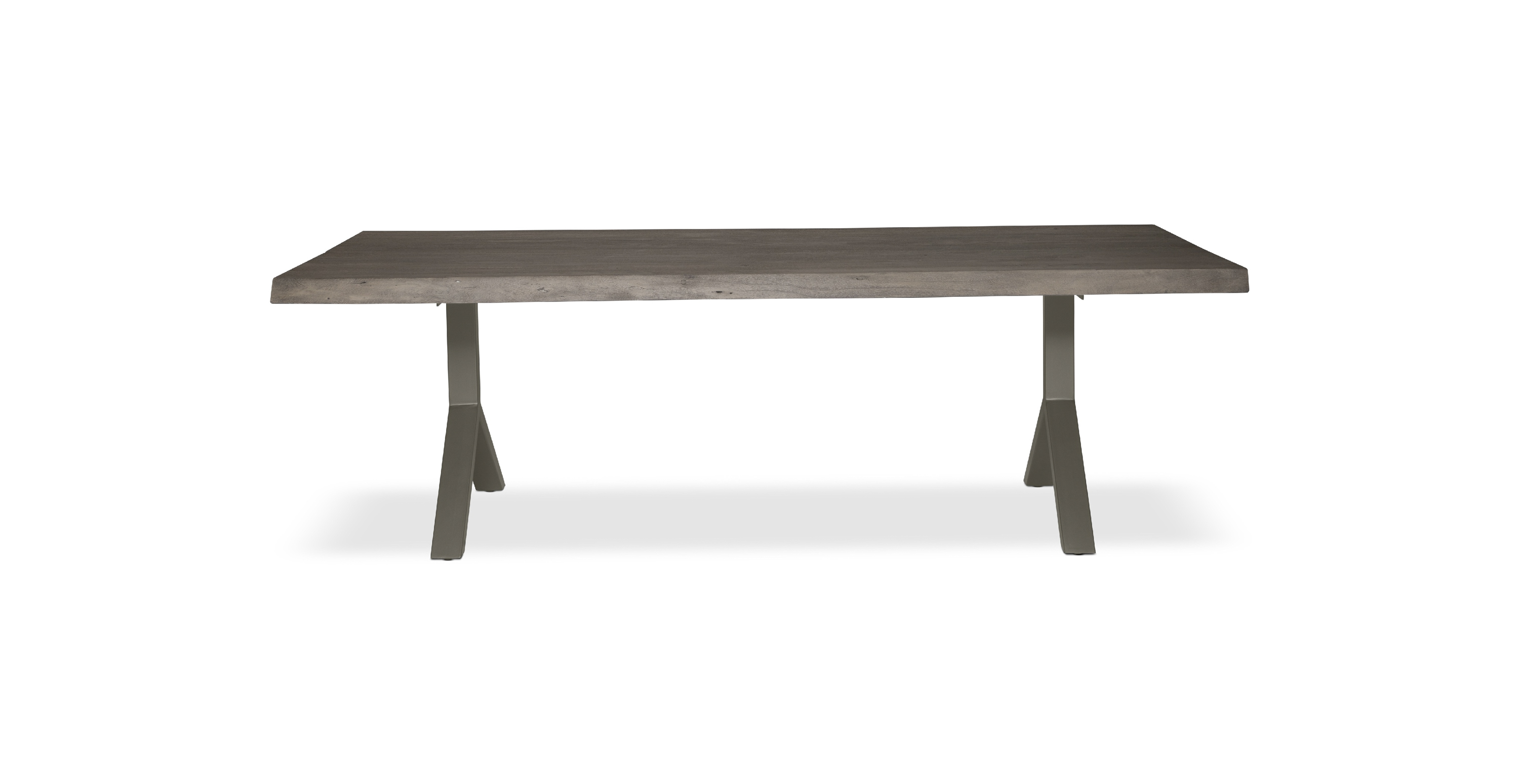 Orchard Pewter Aluminum Y Base Wooden Dining Table -  Wood Top And Aluminum Base Sandblasted Grey 79"