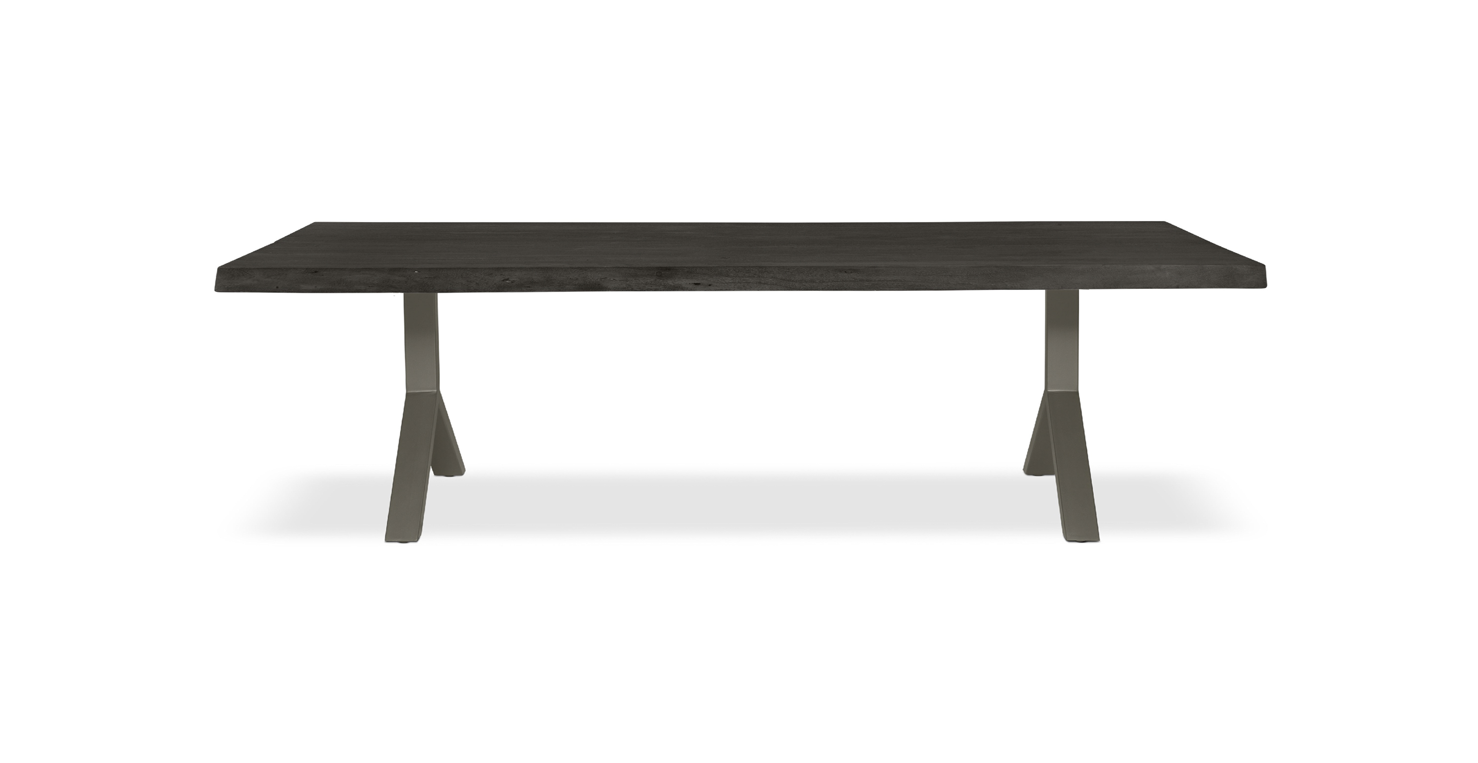 Orchard Pewter Aluminum Y Base Wooden Dining Table -  Wood Top And Aluminum Base Ebonized 92"