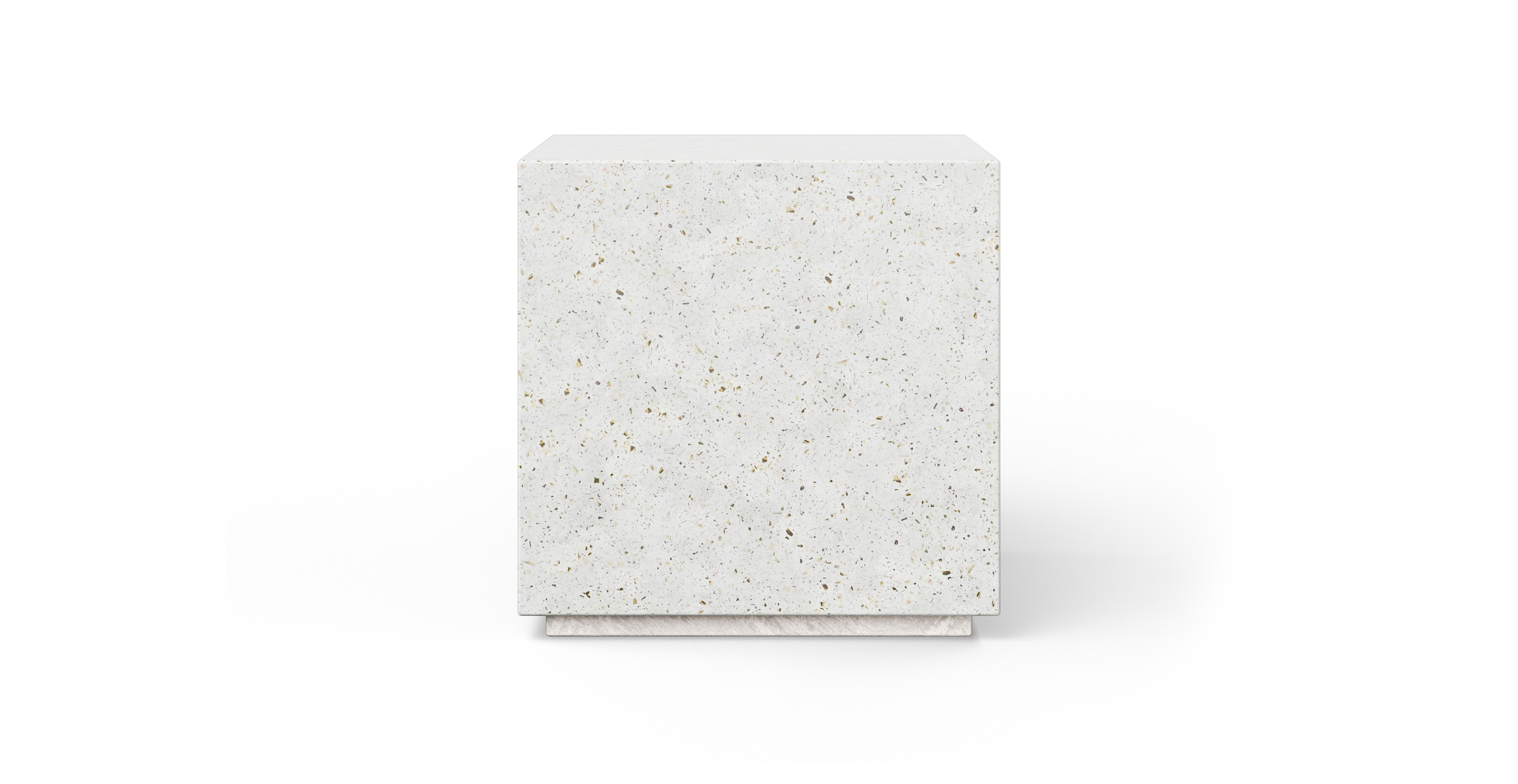 Kips Bay Brutalist Concrete End Table - Fiber-reinforced Concrete Ivory Terrazzo