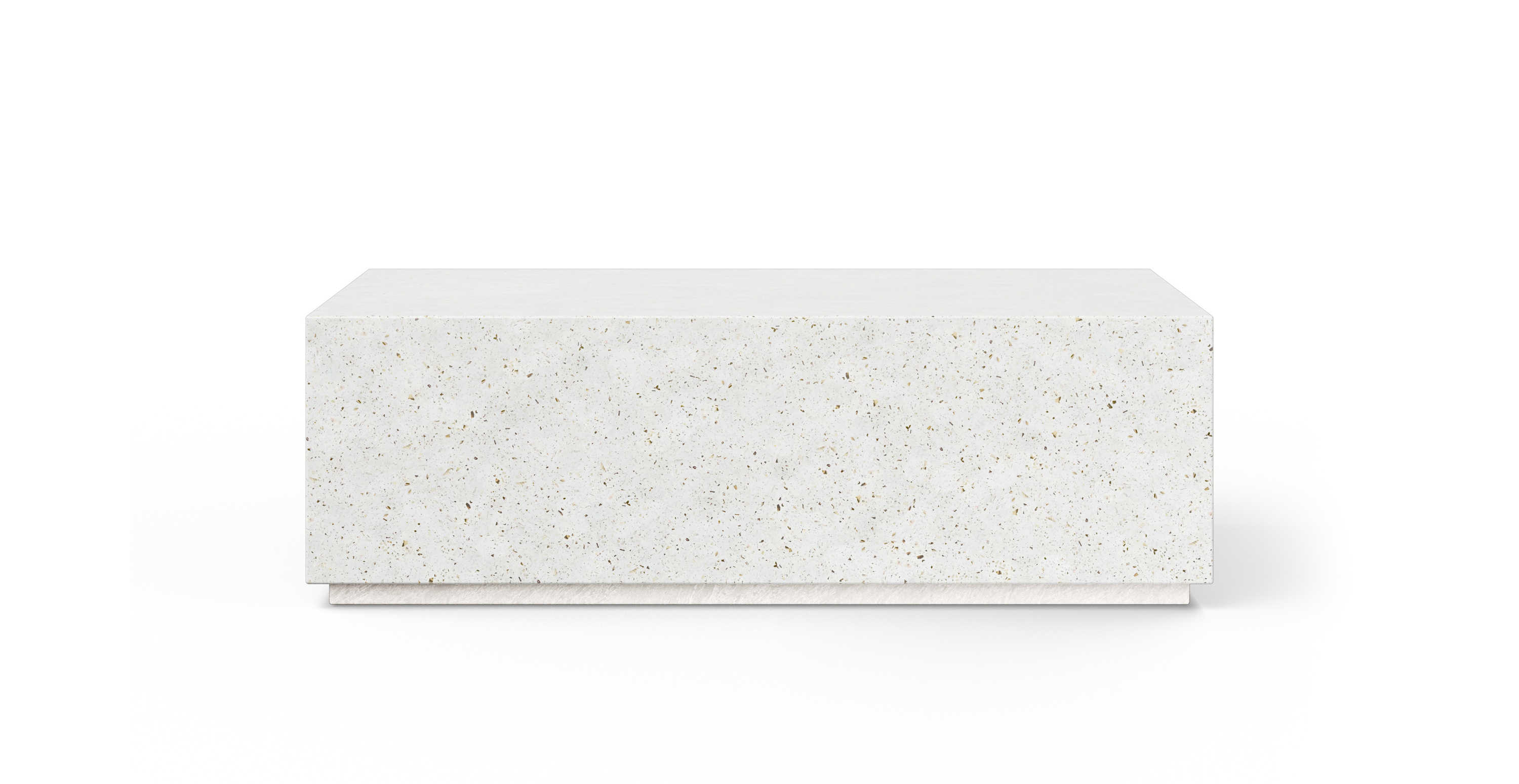 Kips Bay Brutalist Rectangular Concrete Coffee Table -  Fiber-reinforced Concrete Ivory Terrazzo