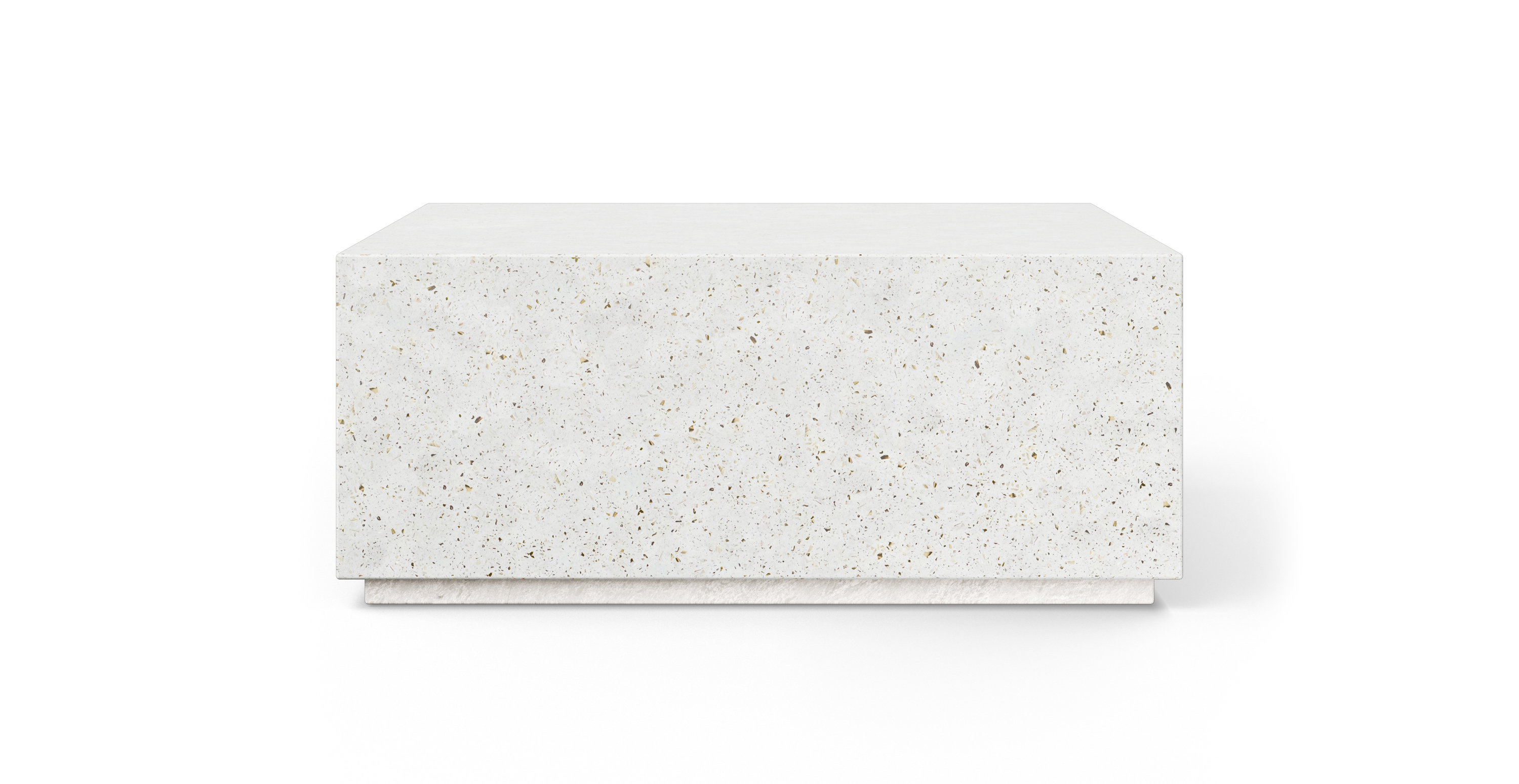 Kips Bay Brutalist Square Concrete Coffee Table -  Fiber-reinforced Concrete Ivory Terrazzo 39.5"