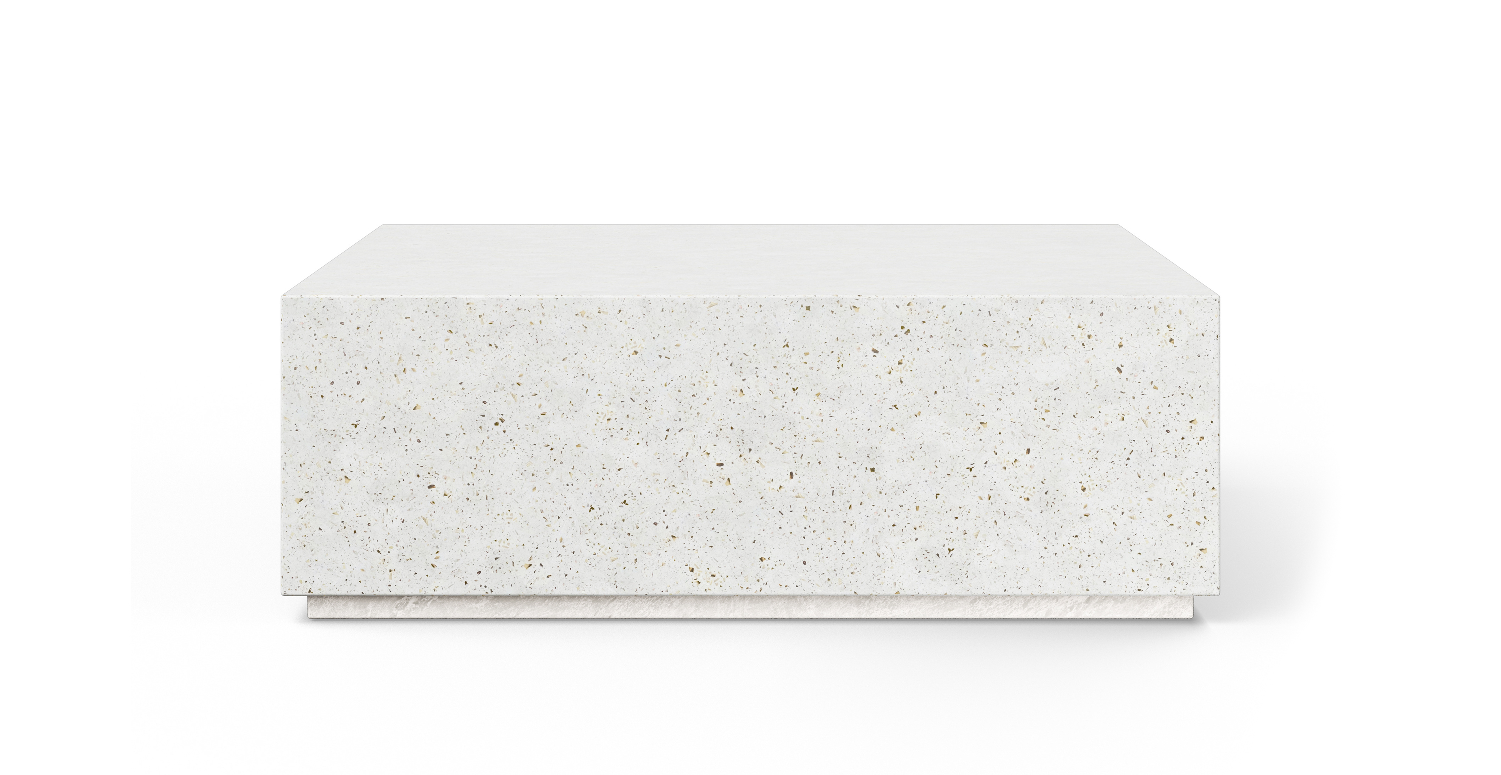 Kips Bay Brutalist Square Concrete Coffee Table -  Fiber-reinforced Concrete Ivory Terrazzo 47.25"