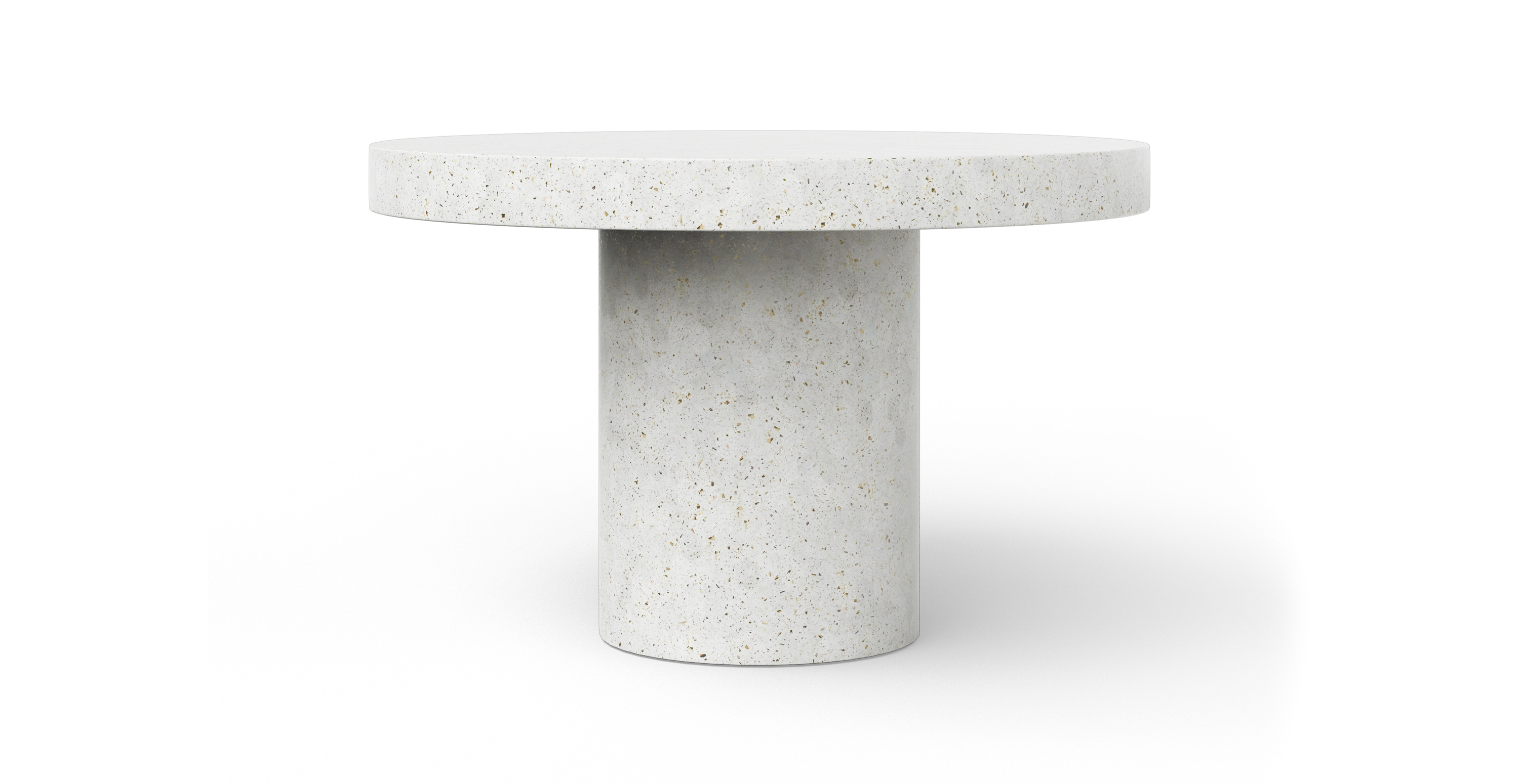 Greenpoint Minimalist Concrete Dining Table -  Fiber-reinforced Concrete Ivory Terrazzo 47.25"