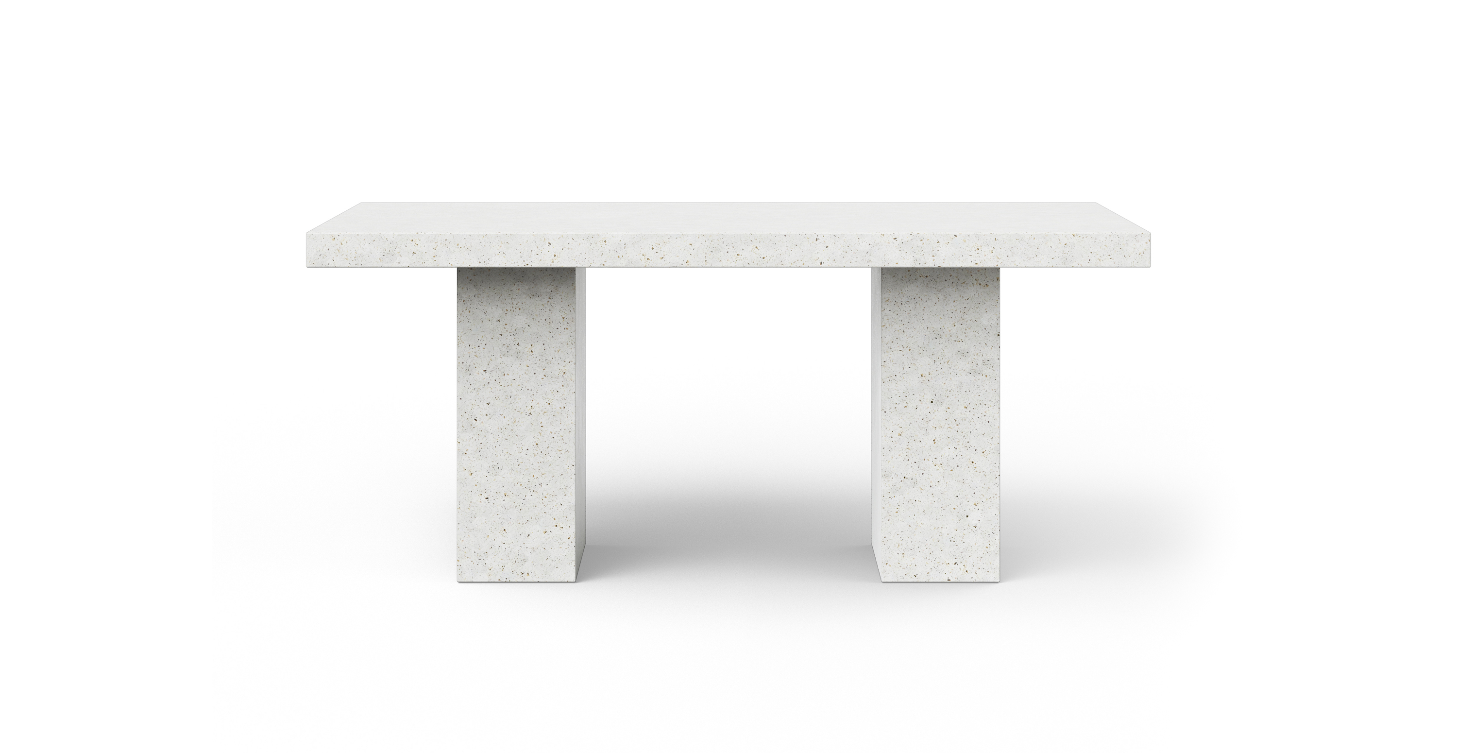 Fort Greene Minimalist Bar Height Concrete Dining Table -  Fiber-reinforced Concrete Ivory Terrazzo 35.5" x 70.75"