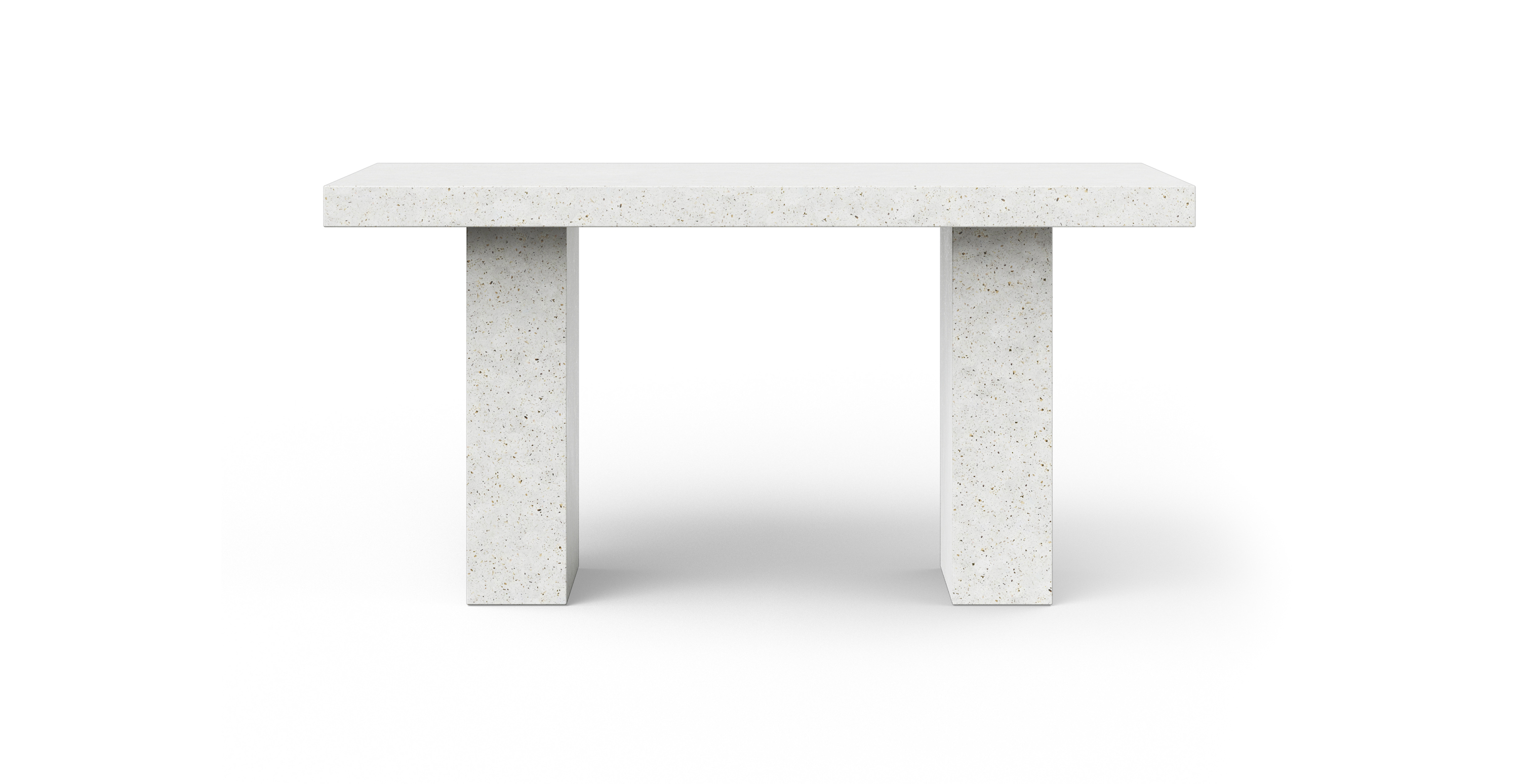 Fort Greene Minimalist Bar Height Concrete Dining Table -  Fiber-reinforced Concrete Ivory Terrazzo 39.25" x 82.75"