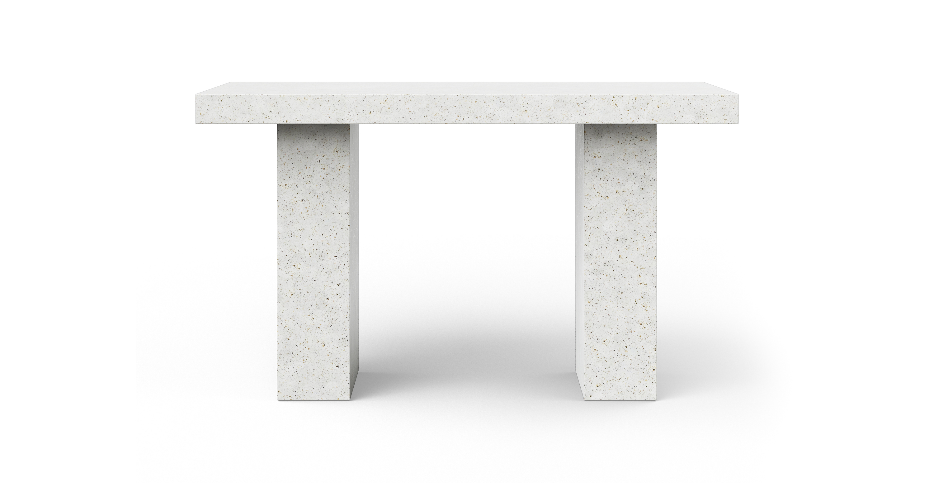 Fort Greene Minimalist Bar Height Concrete Dining Table -  Fiber-reinforced Concrete Ivory Terrazzo 47" x 95"