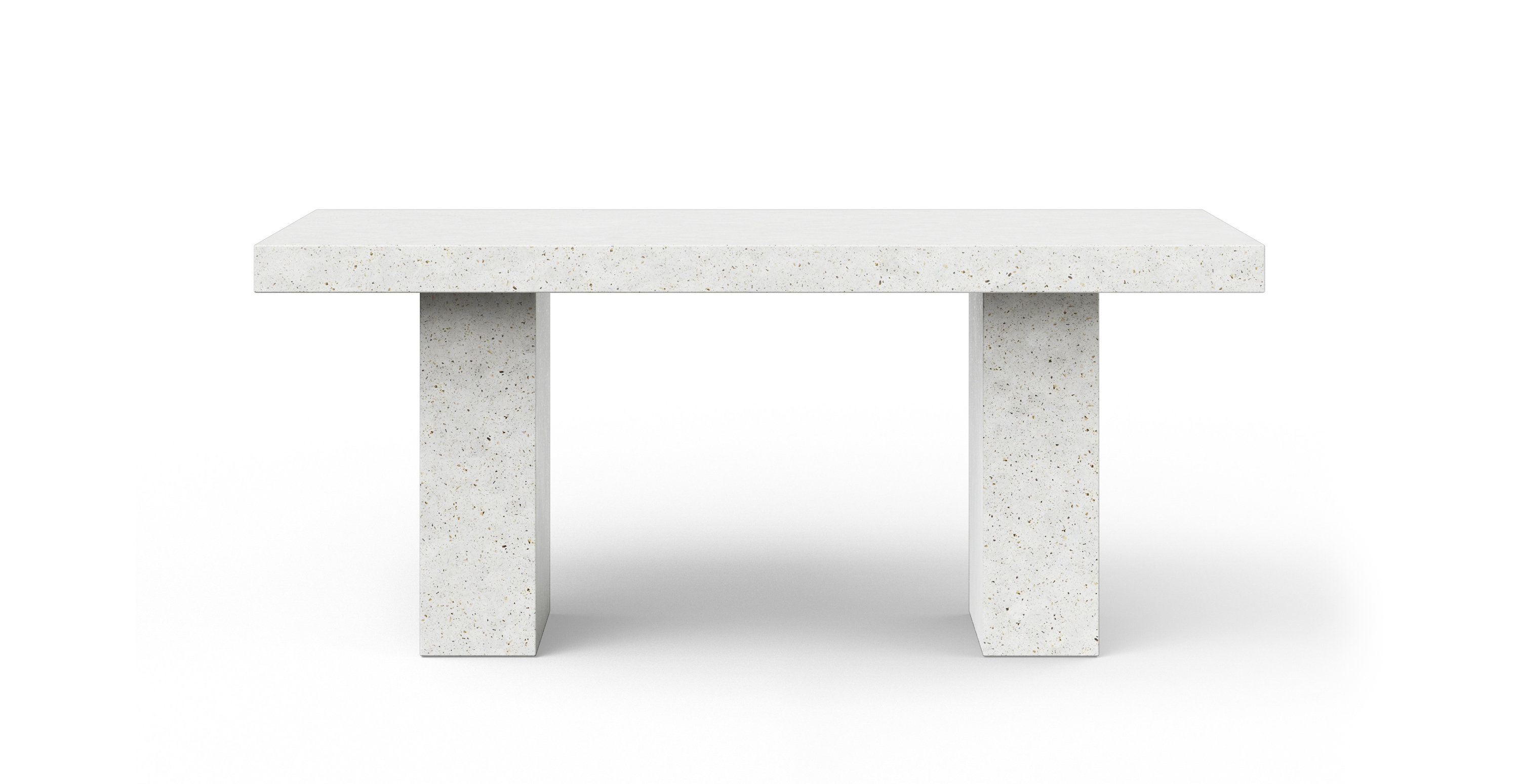 Fort Greene Minimalist Counter Height Concrete Dining Table -  Fiber-reinforced Concrete Ivory Terrazzo 39.25" x 82.75"