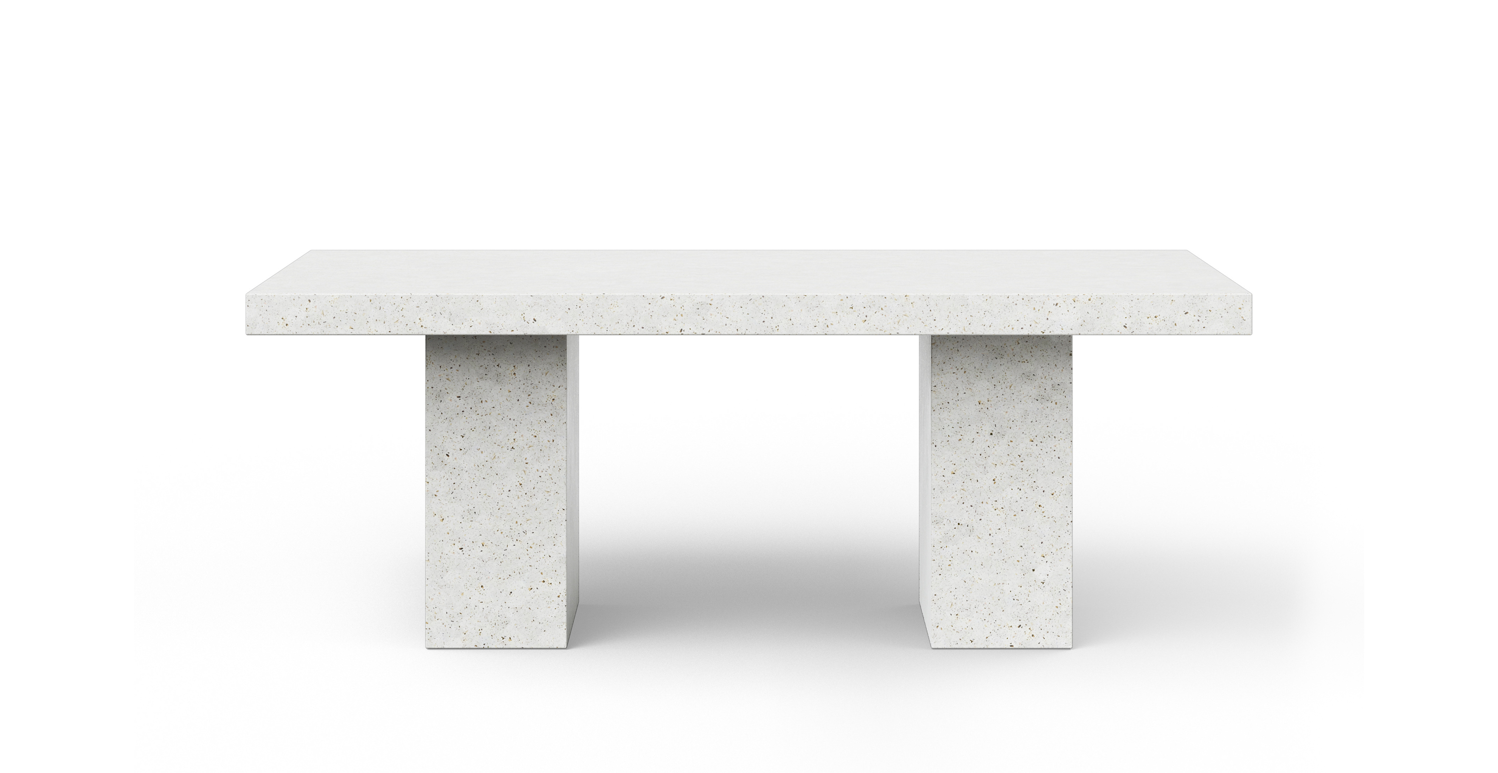 Fort Greene Minimalist Counter Height Concrete Dining Table -  Fiber-reinforced Concrete Ivory Terrazzo 47" x 95"