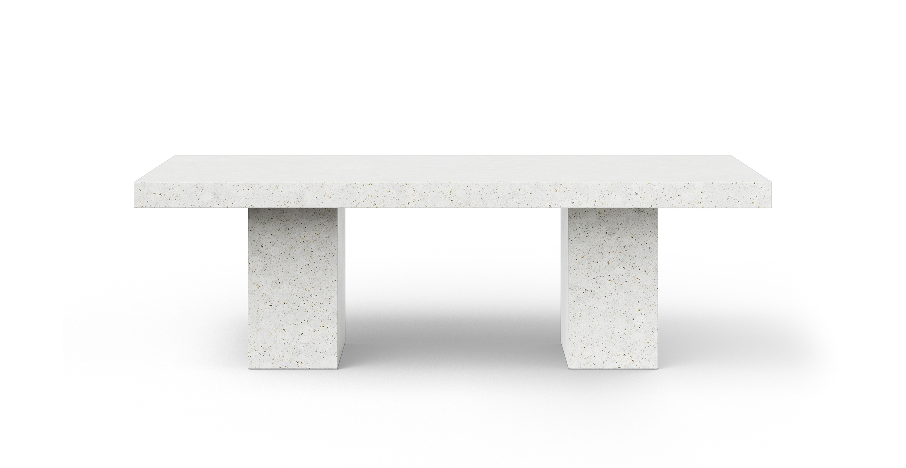 Fort Greene Minimalist Concrete Dining Table -  Fiber-reinforced Concrete Ivory Terrazzo 47" x 95"