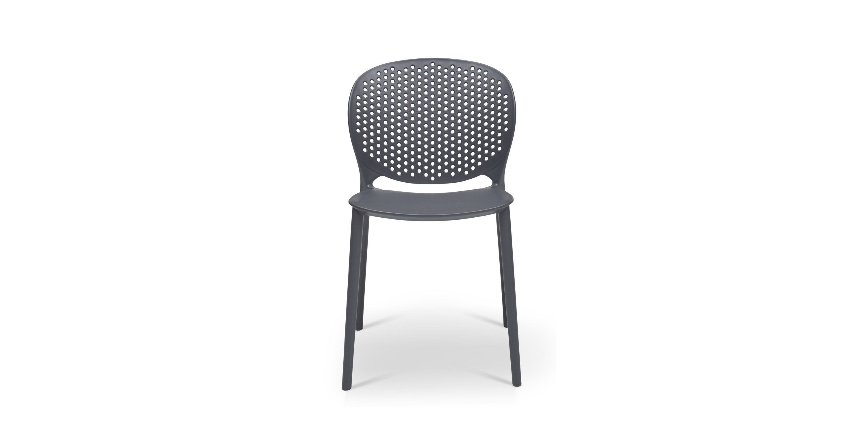 Bryant Indoor/Outdoor Stackable Side Chairs (Set of 4) -  Polypropylene Black Grey