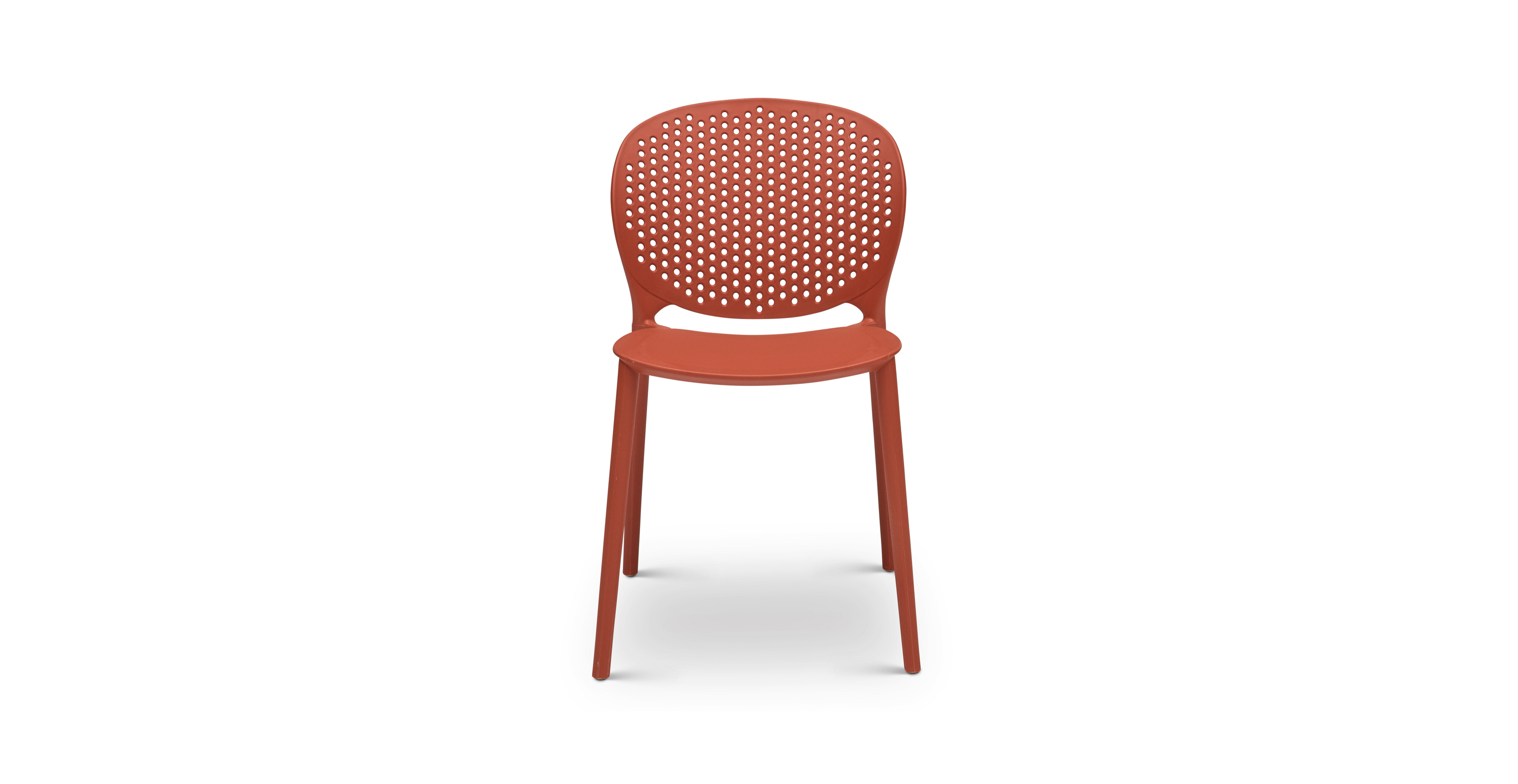 Bryant Indoor/Outdoor Stackable Side Chairs (Set of 4) -  Polypropylene Dark Orange