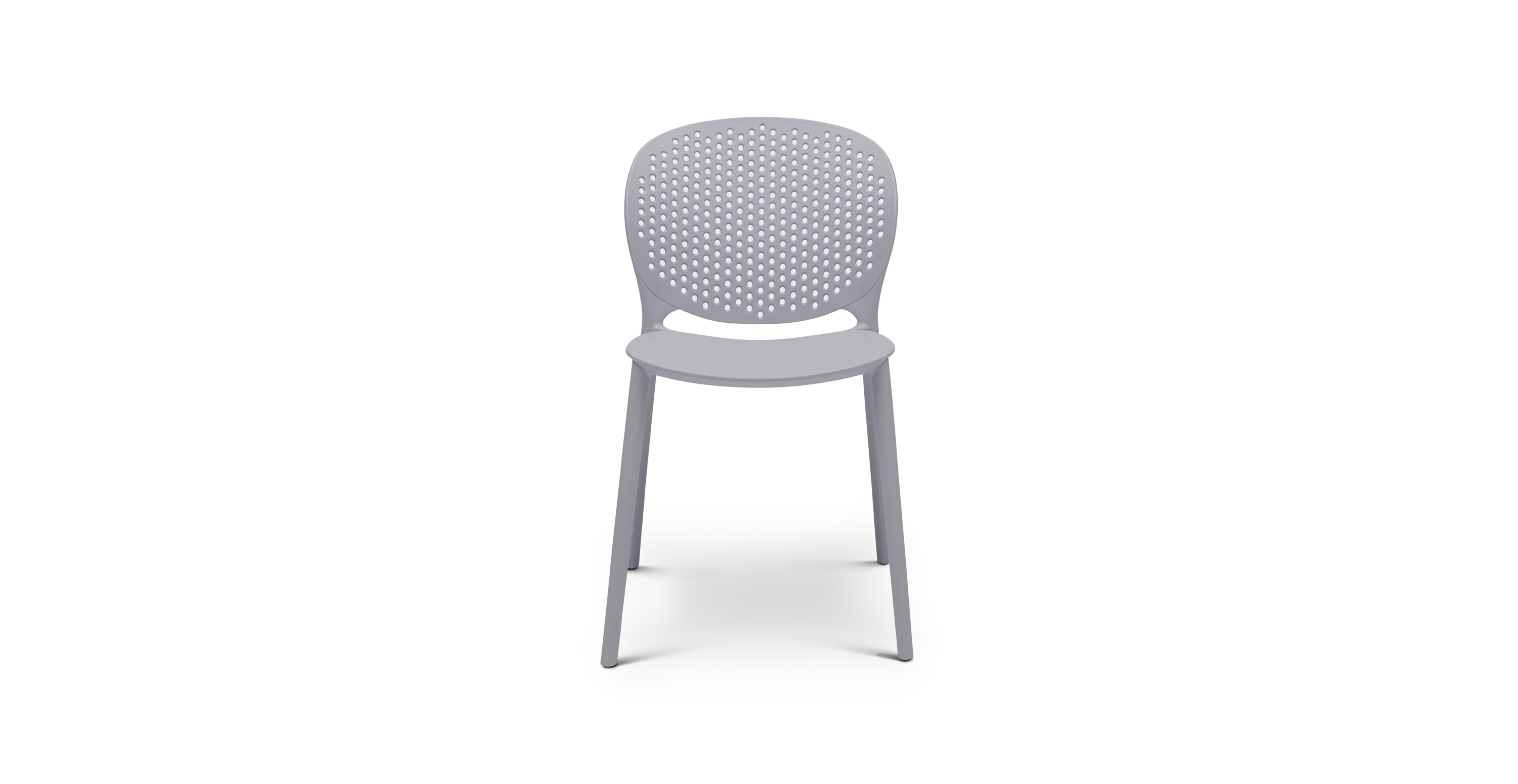 Bryant Indoor/Outdoor Stackable Side Chairs (Set of 4) -  Polypropylene Light Grey