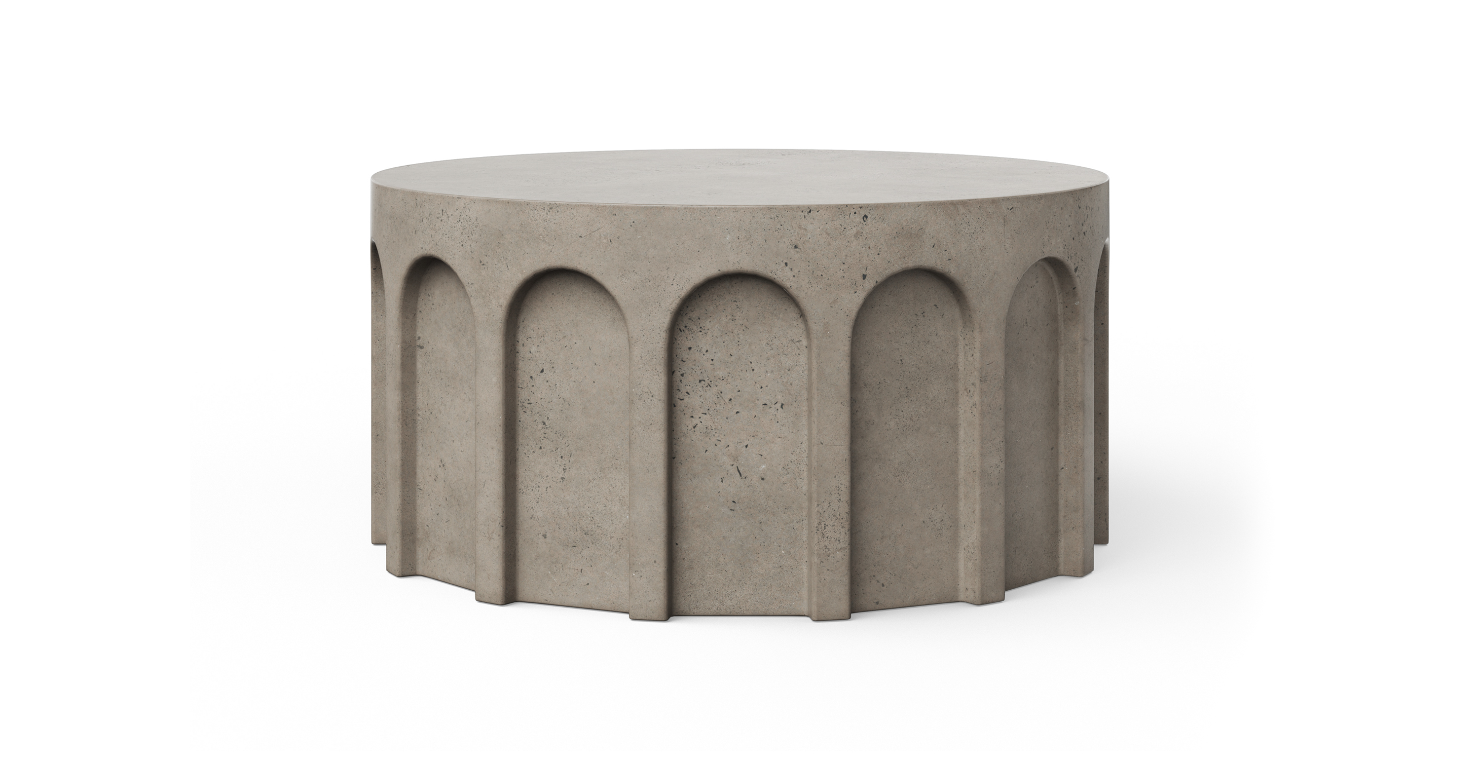 Metropolis Modern Indoor/Outdoor Round Concrete Coffee Table -  Fiber-reinforced Concrete Dark Grey