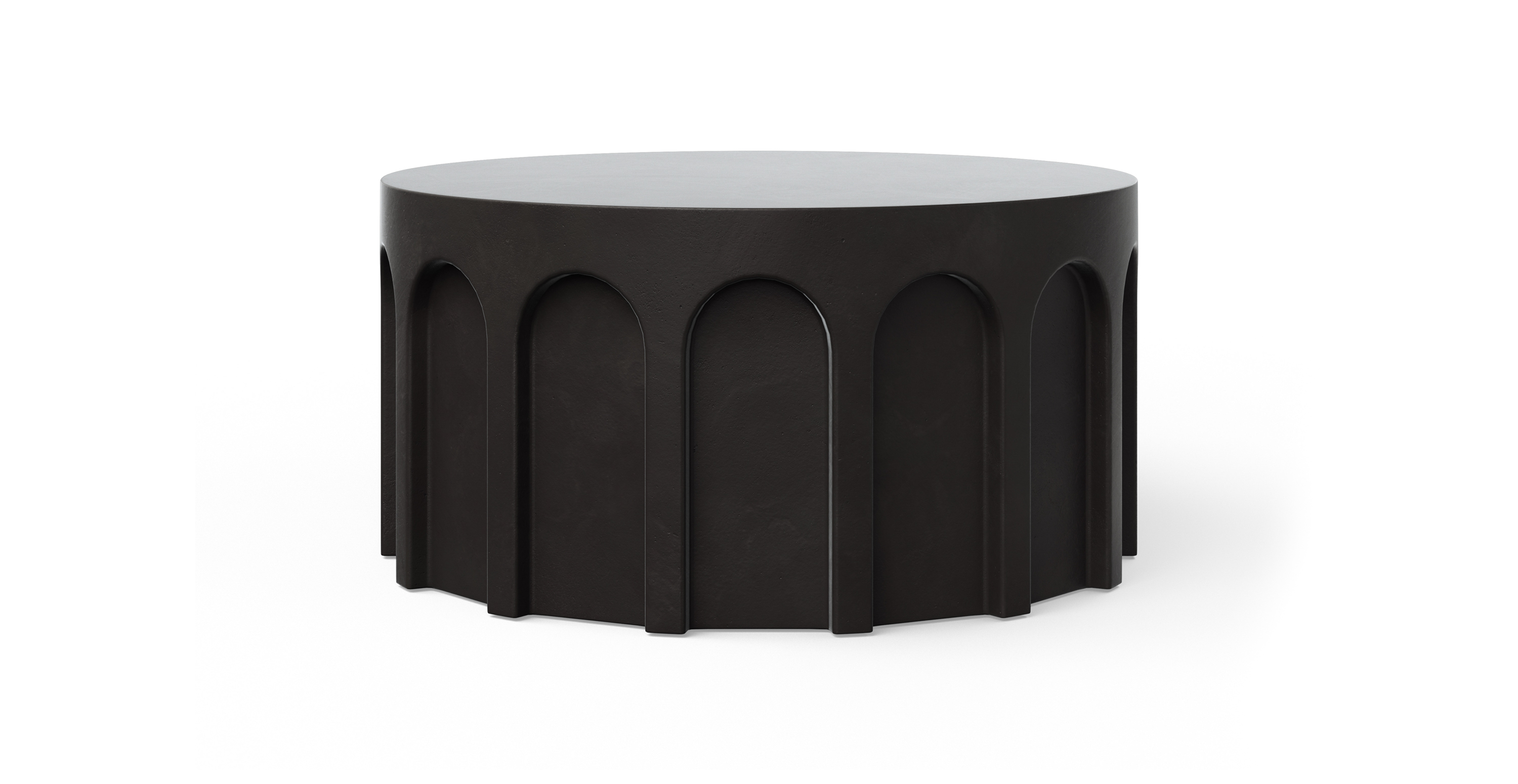Metropolis Modern Indoor/Outdoor Round Concrete Coffee Table -  Fiber-reinforced Concrete Lava