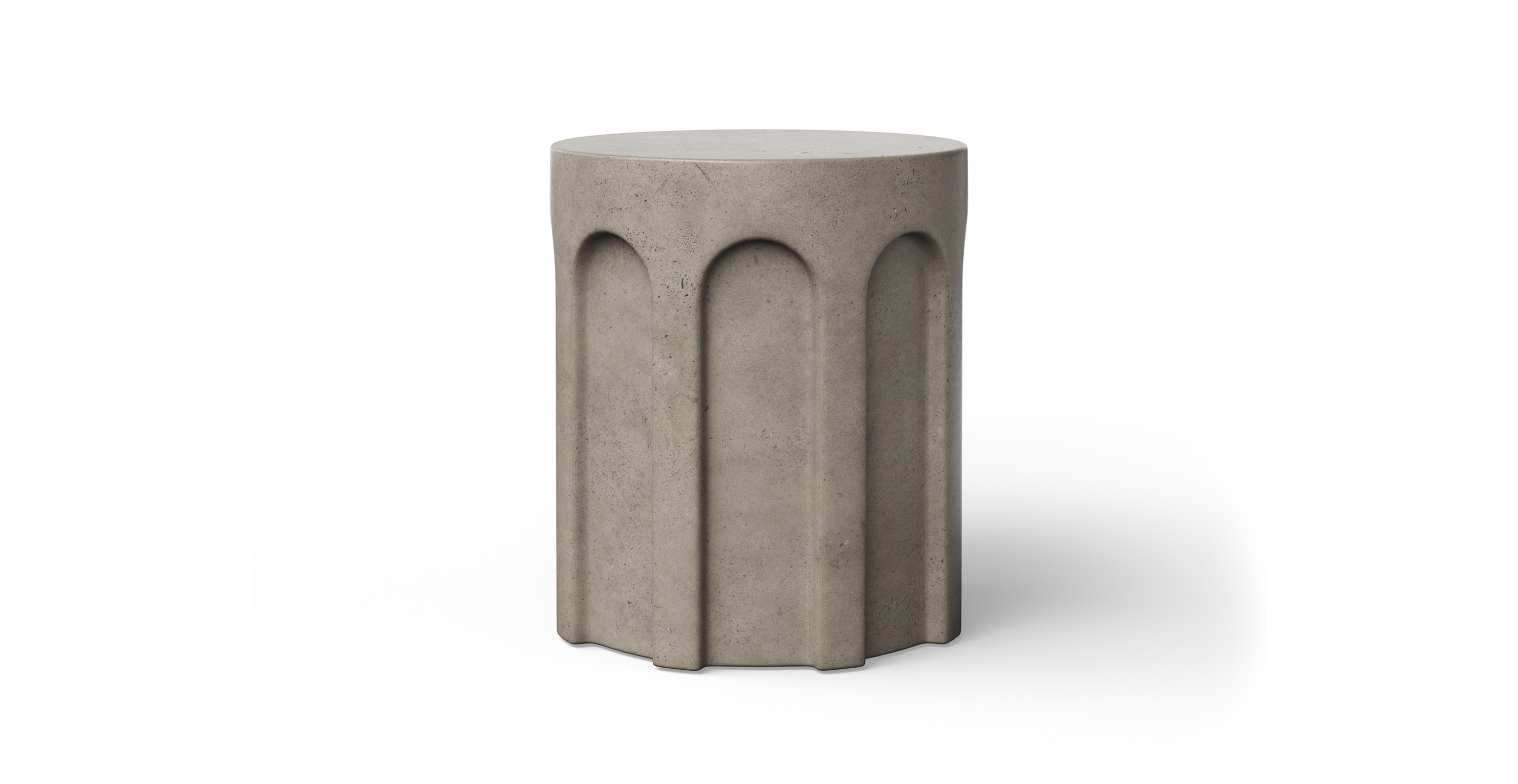 Metropolis Modern Indoor/Outdoor Concrete Stool - Fiber-reinforced Concrete Dark Grey