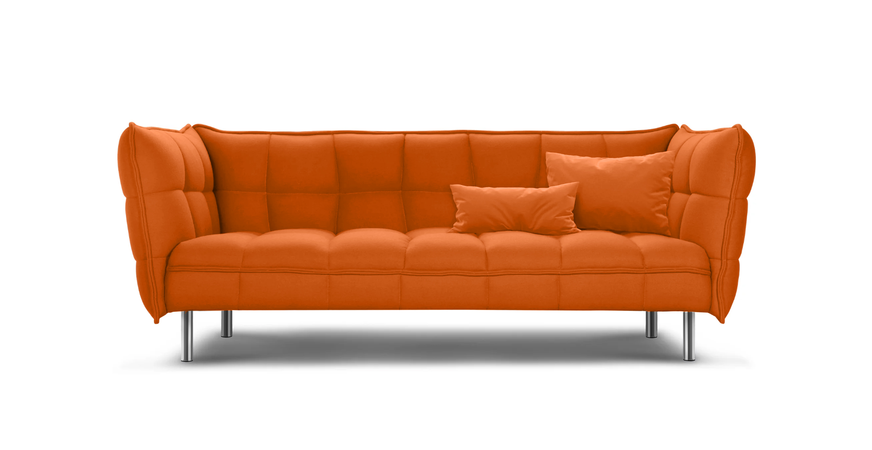 Husk Modern Lounge Sofa -  Wool Orange