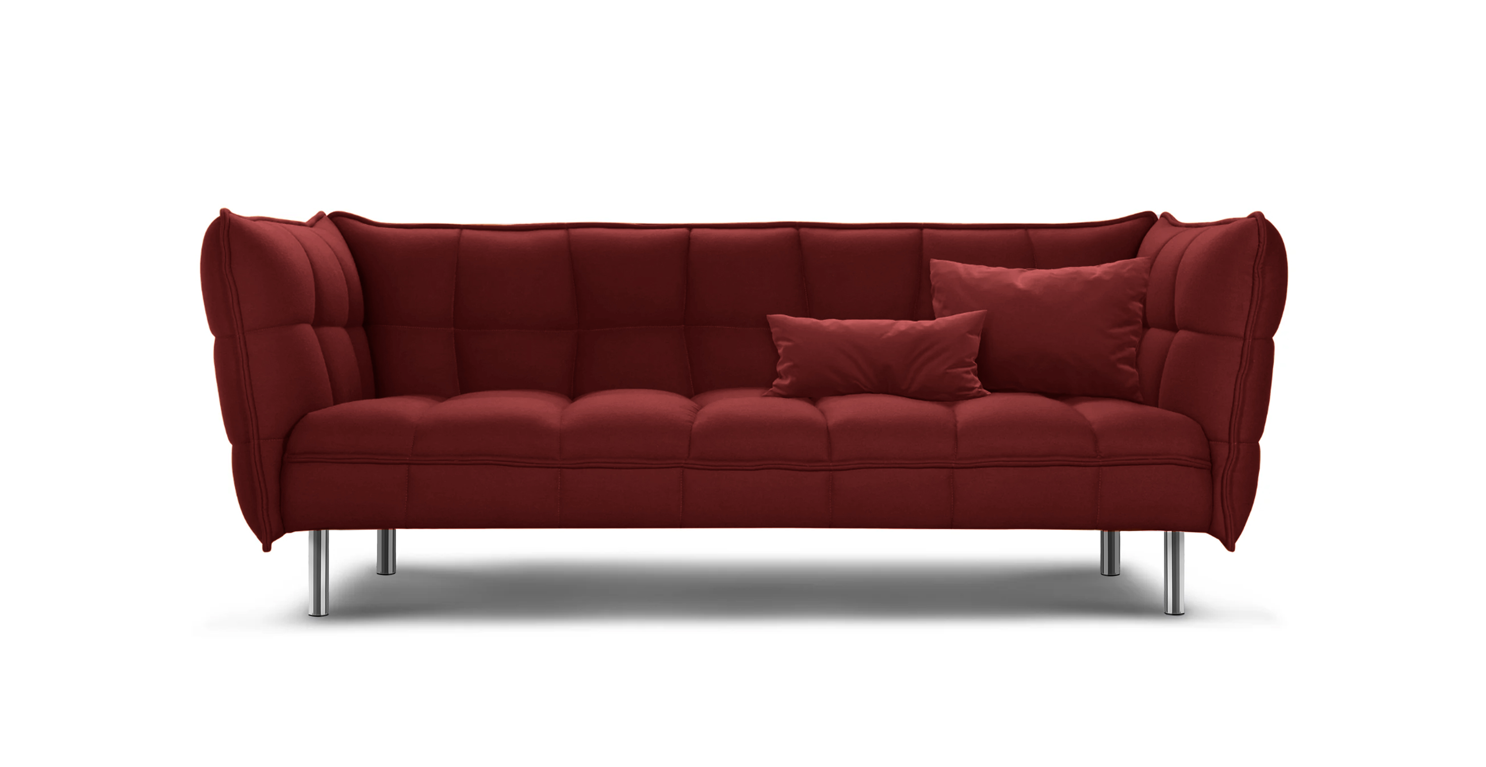 Husk Modern Lounge Sofa -  Cashmere Merlot Red