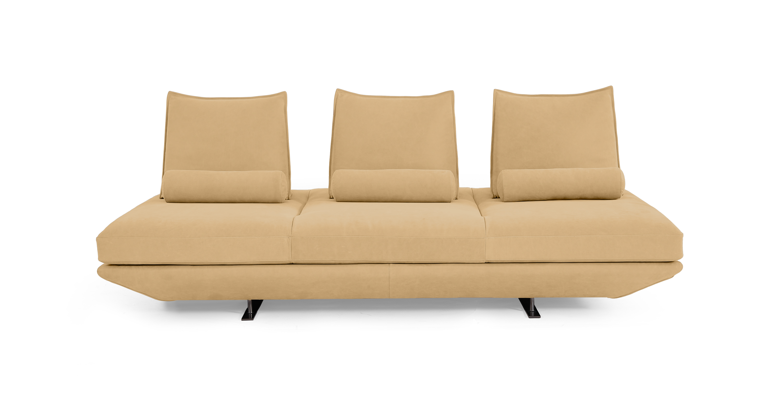 Biggie Freestyle Modern Daybed -  Leather Antique Cashew