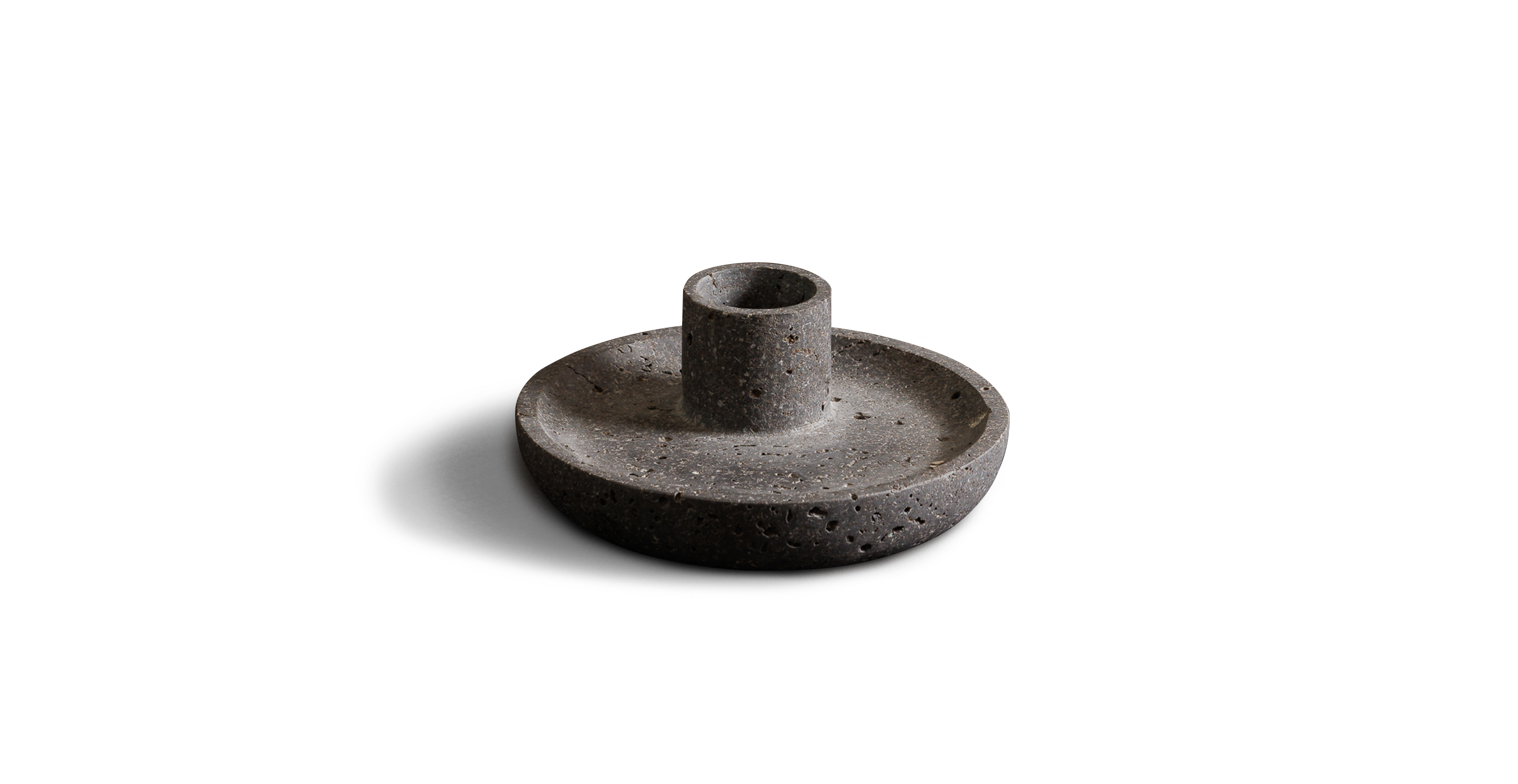 Bedford Circular Stone Incense Holder -  Black