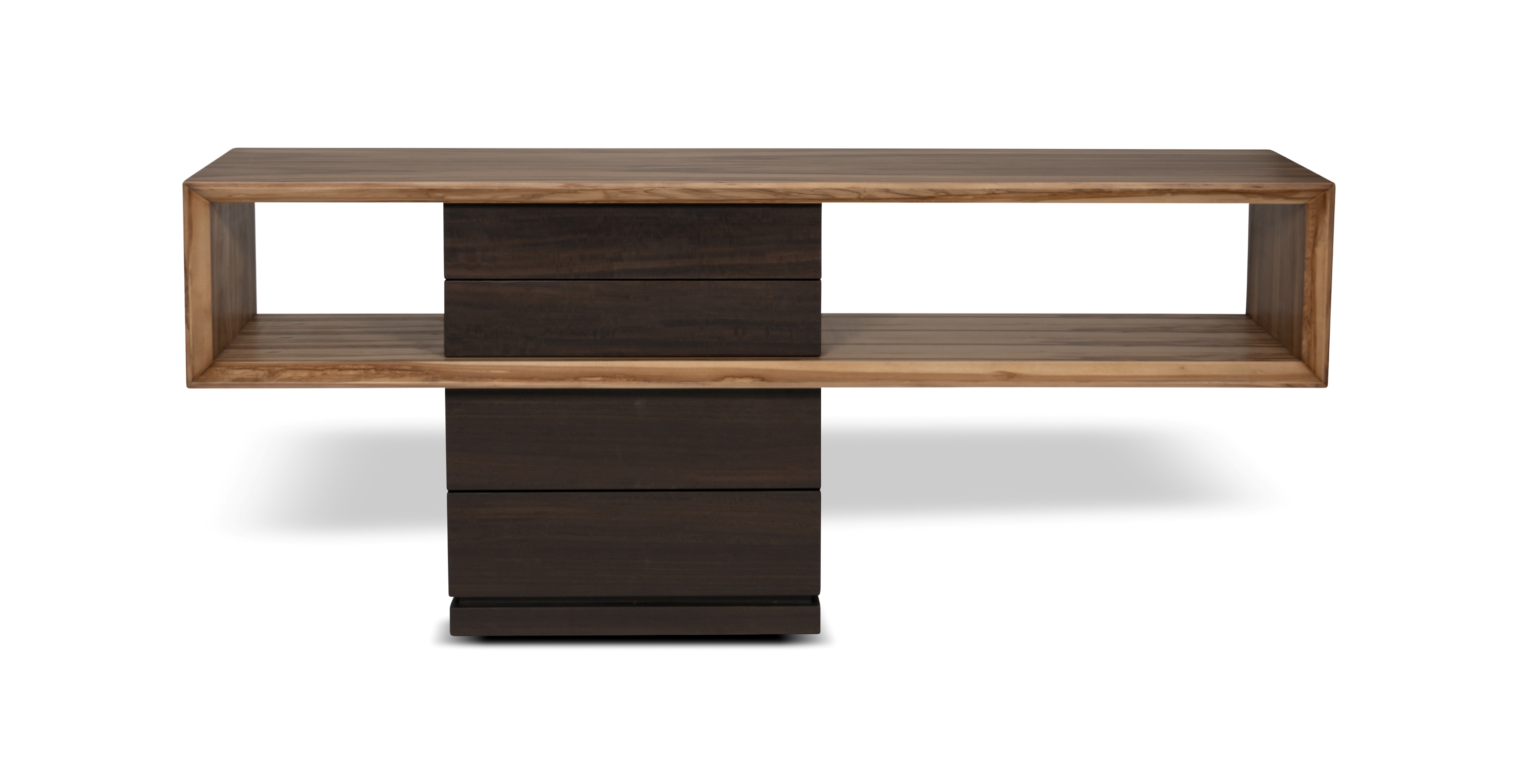Riverside Modern Wood Console Table -  Engineered Wood Smoked Eucalyptus