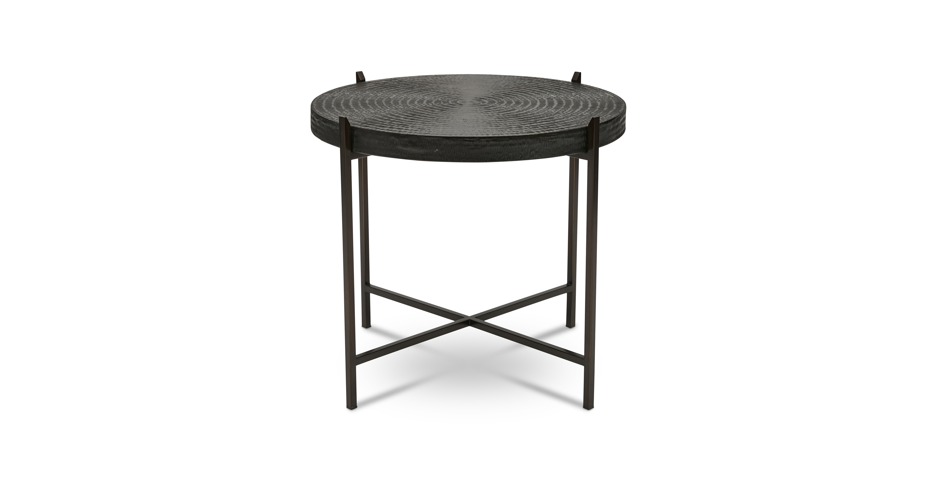 Washington Industrial End Table -  Antique Copper and Steel