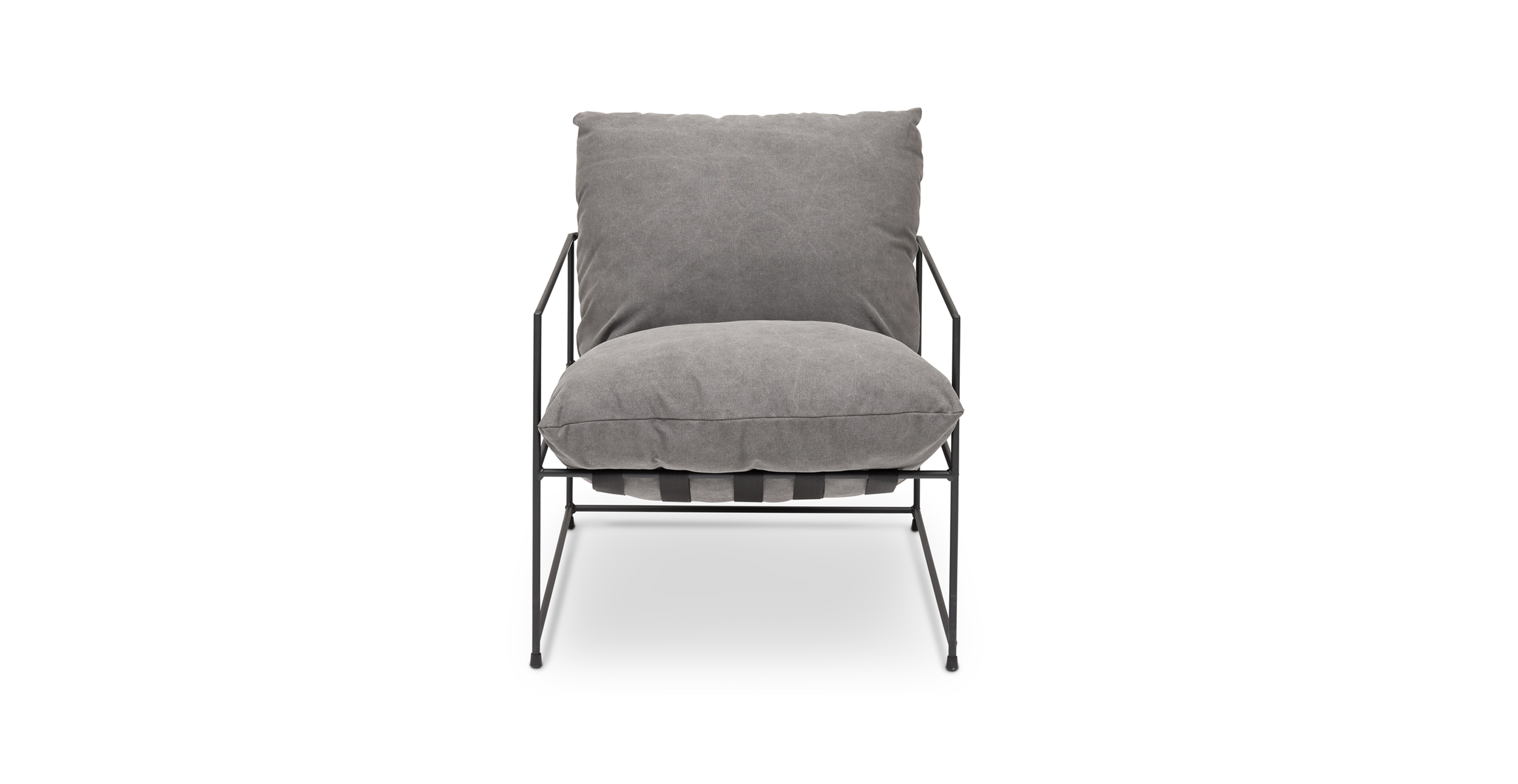 Delancey Accent Modern Lounge Chair -  Canvas Fabric Washed Grey