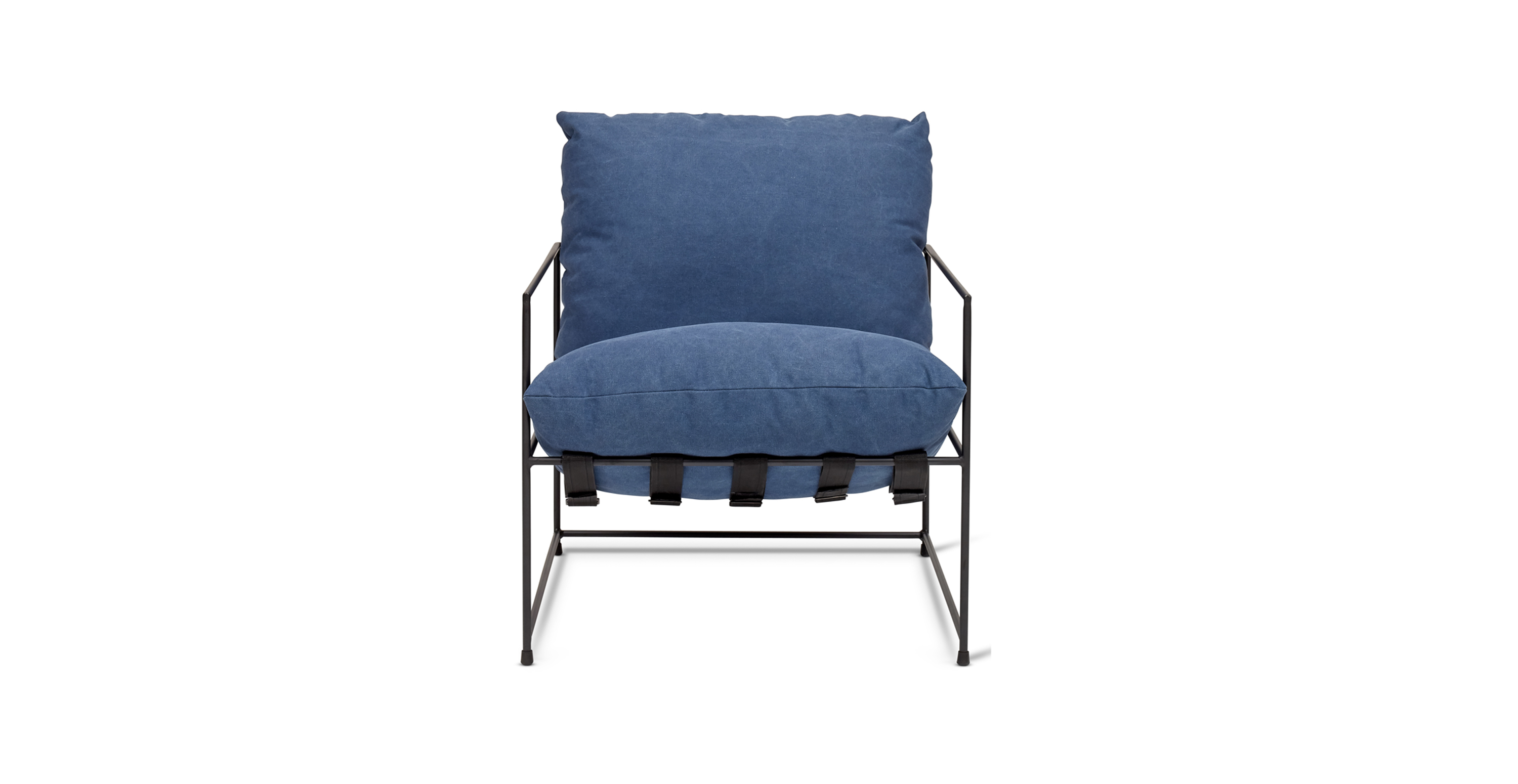 Delancey Accent Modern Lounge Chair -  Canvas Fabric Washed Navy
