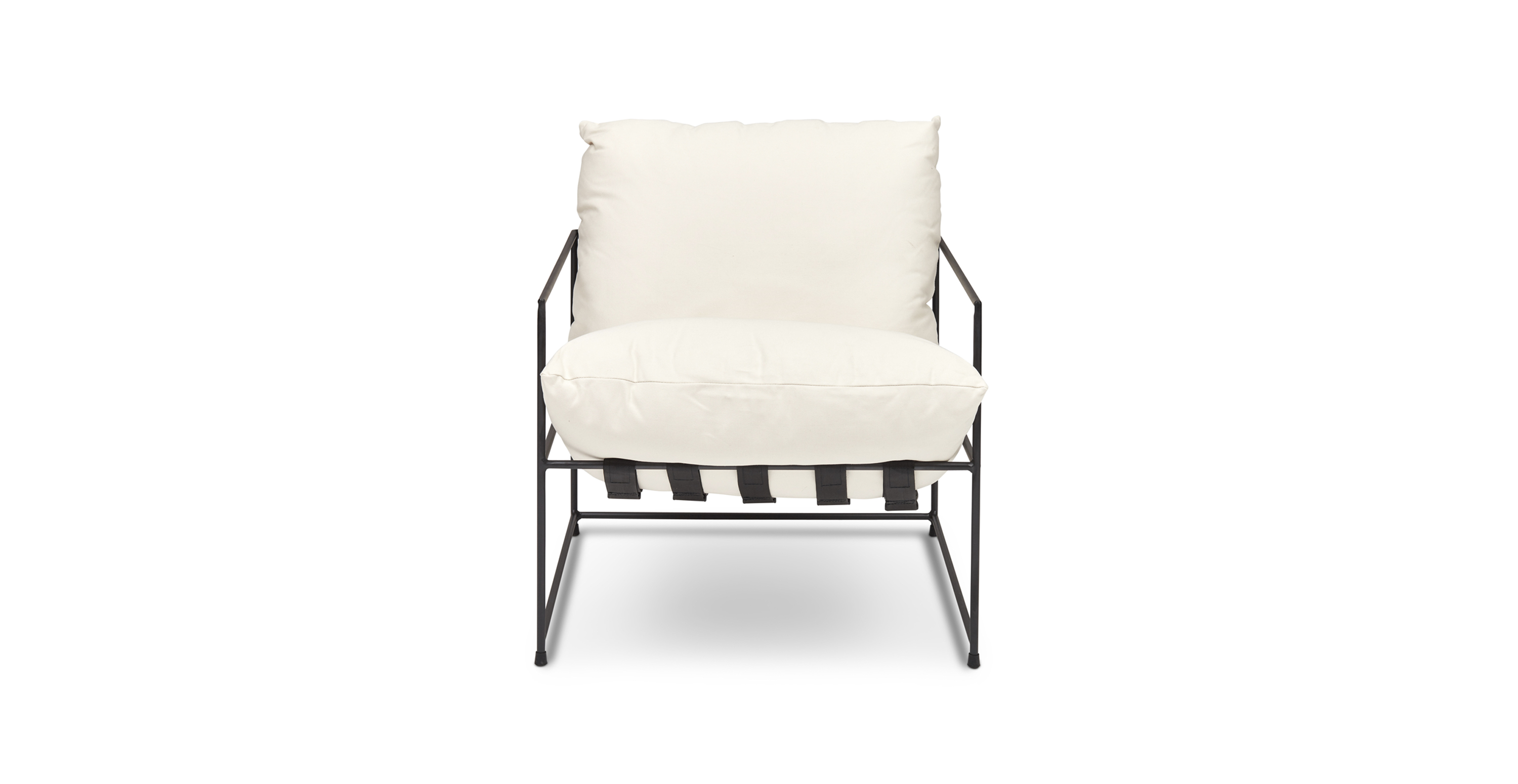 Delancey Accent Modern Lounge Chair -  Canvas Fabric Washed White