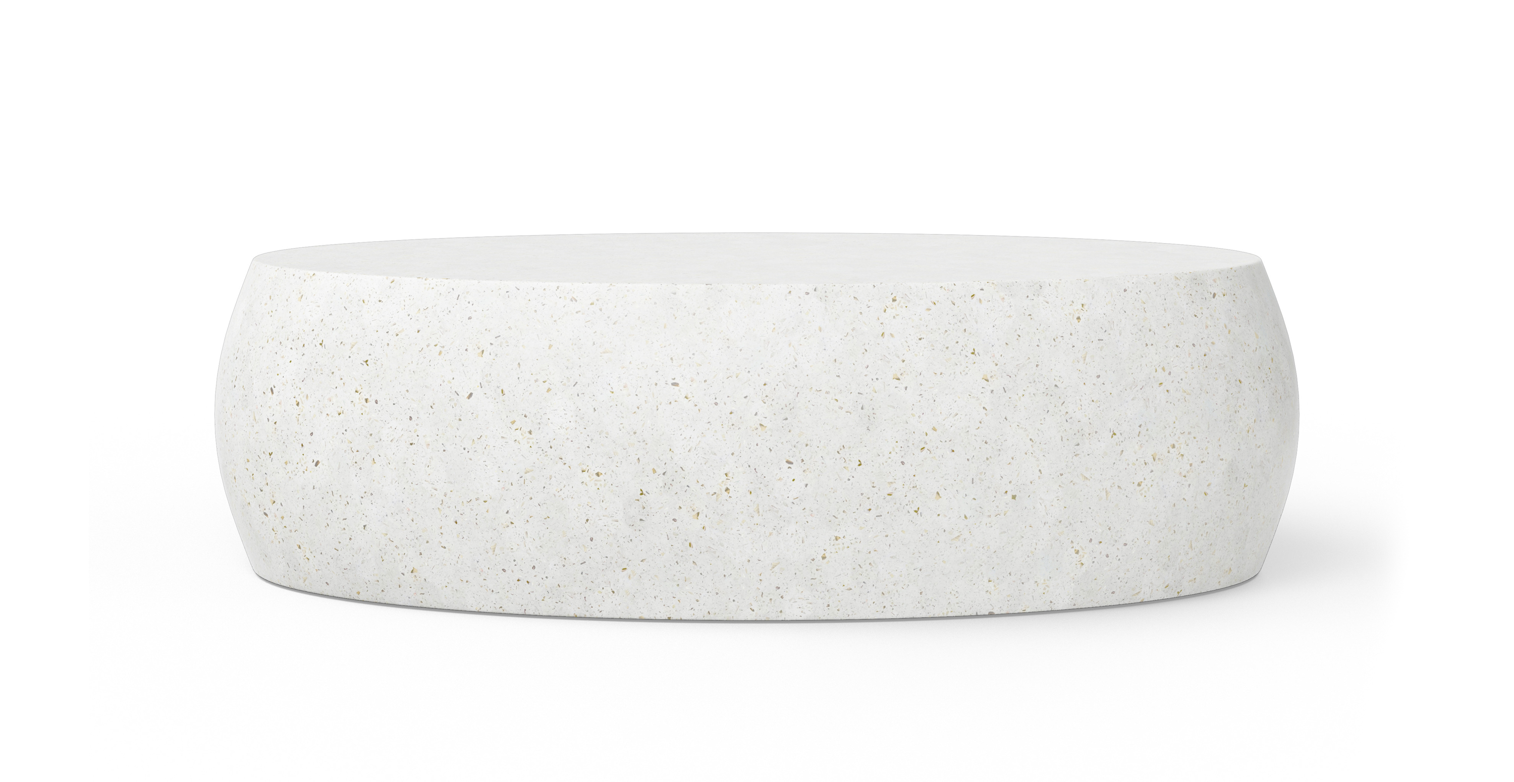 Mercer Minimalist Indoor/Outdoor Concrete Coffee Table -  Fiber-reinforced Concrete Ivory Terrazzo