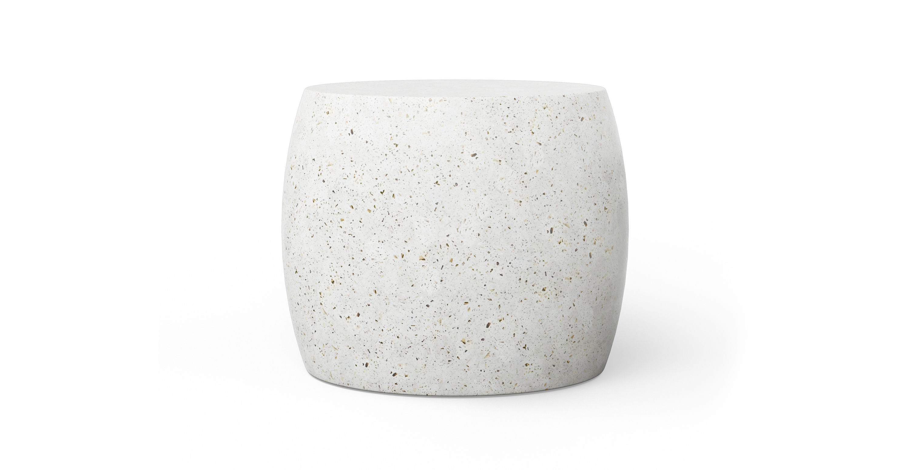 Mercer Minimalist Indoor/Outdoor Concrete End Table -  Fiber-reinforced Concrete Ivory Terrazzo