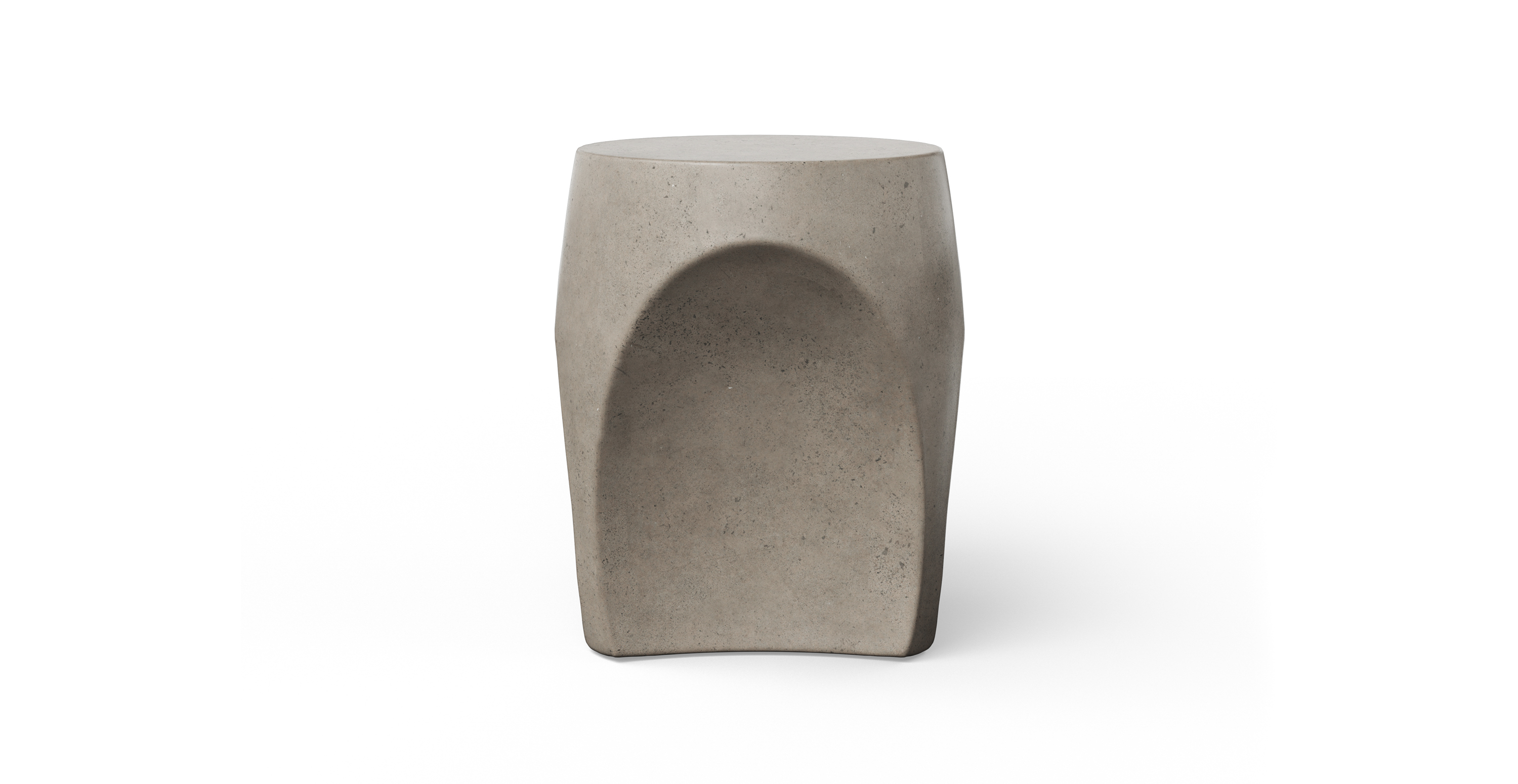 Ludlow Modern Indoor/Outdoor Concrete Stool -  Fiber-reinforced Concrete Dark Grey