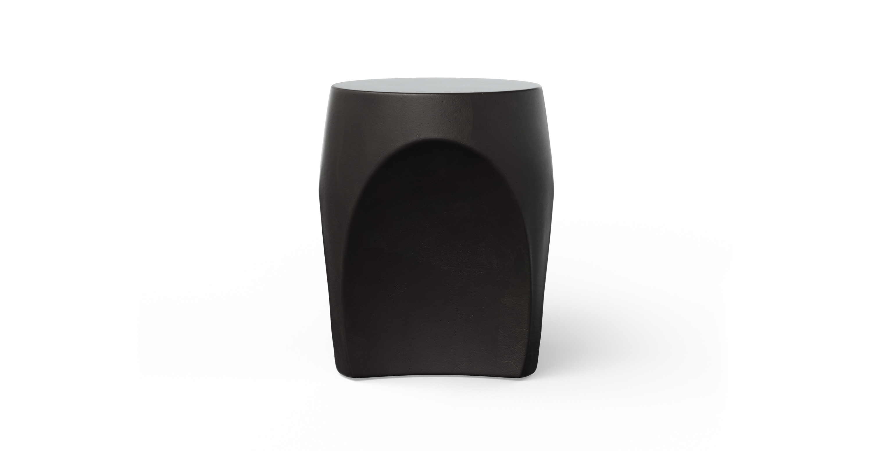Ludlow Modern Indoor/Outdoor Concrete Stool -  Fiber-reinforced Concrete Lava