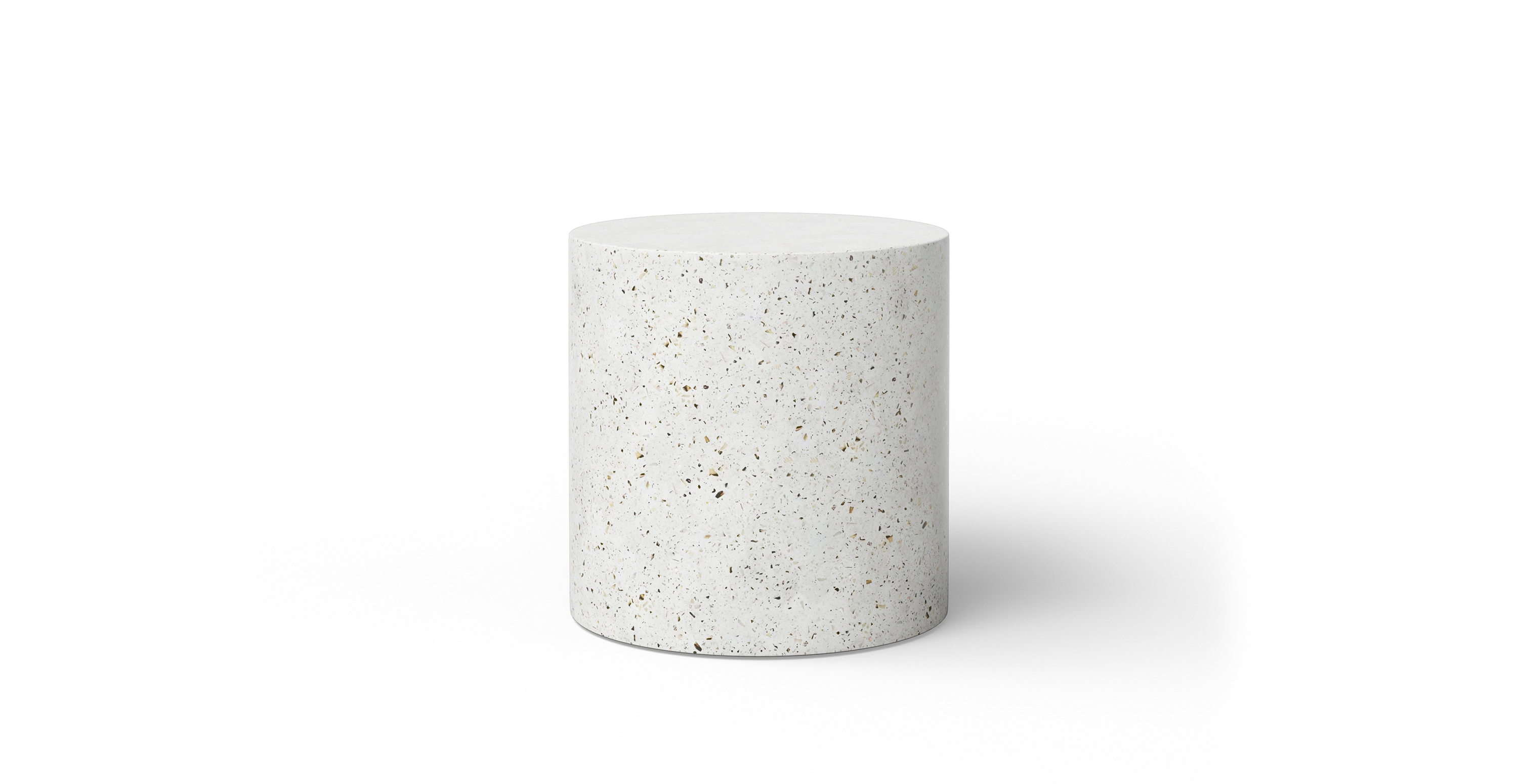 Fulton Brutalist Indoor/Outdoor Concrete Pedestal -  Fiber-reinforced Concrete Ivory Terrazzo 16"