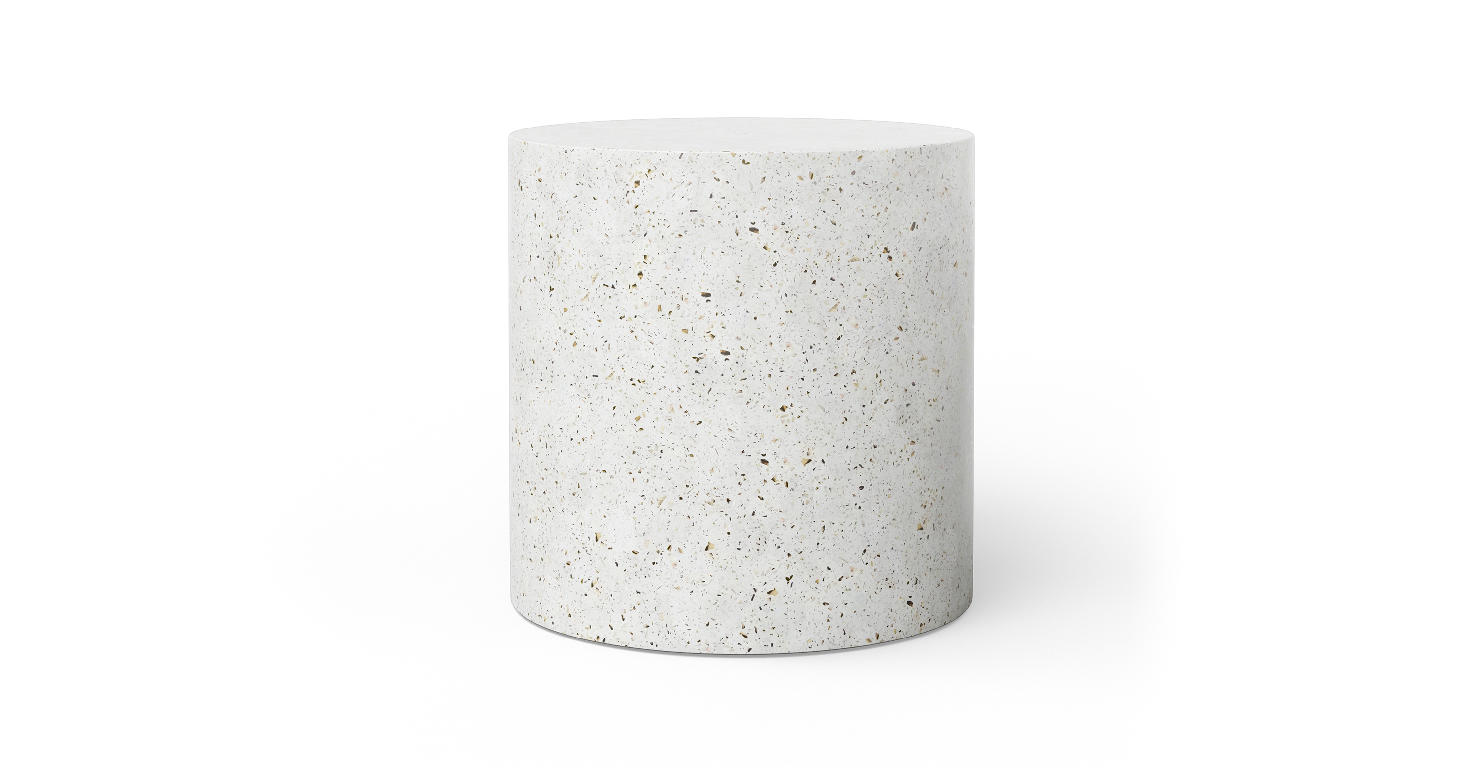 Fulton Brutalist Indoor/Outdoor Concrete Pedestal -  Fiber-reinforced Concrete Ivory Terrazzo 20"