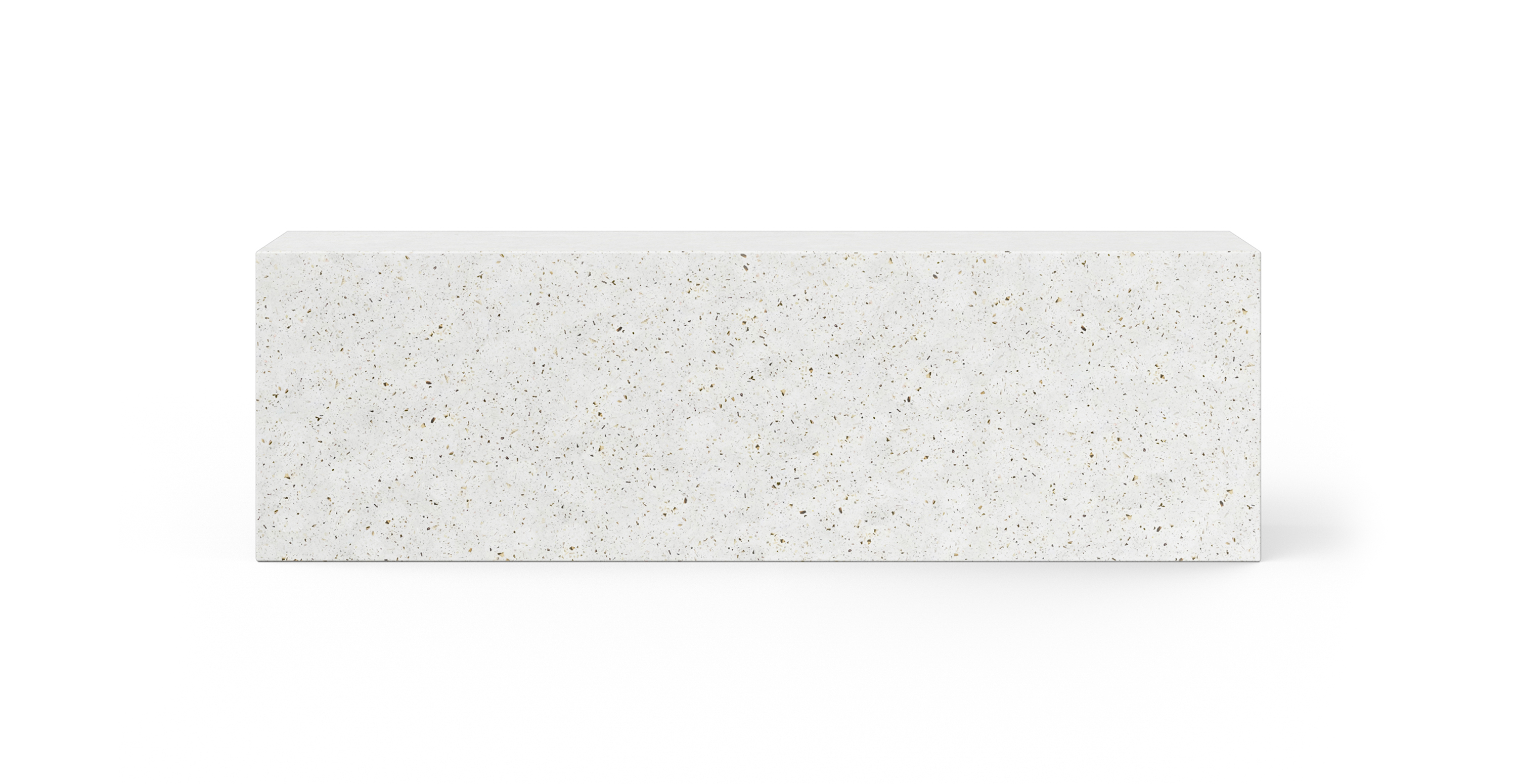 Fulton Brutalist Indoor/Outdoor Concrete Bench -  Fiber-reinforced Concrete Ivory Terrazzo 59.75"