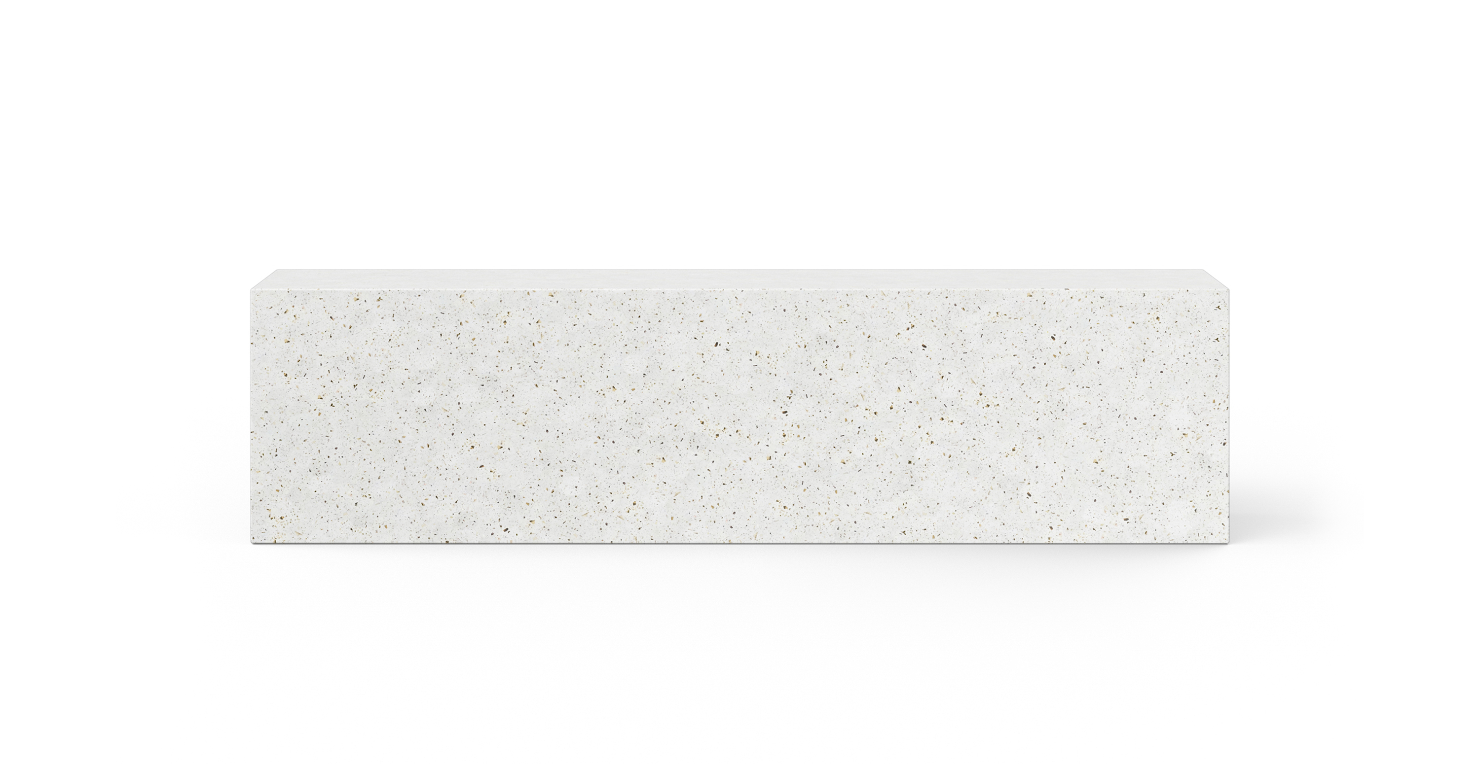 Fulton Brutalist Indoor/Outdoor Concrete Bench -  Fiber-reinforced Concrete Ivory Terrazzo 70.75"