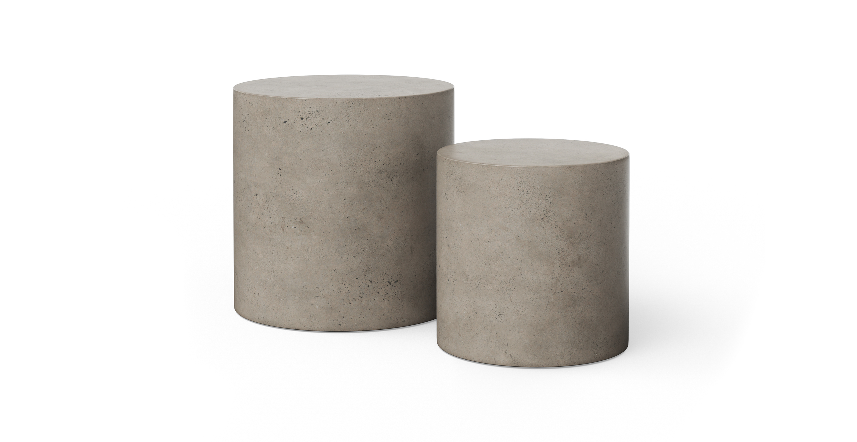 Fulton Brutalist Indoor/Outdoor Concrete Pedestal - Set of 2 -  Fiber-reinforced Concrete Dark Grey