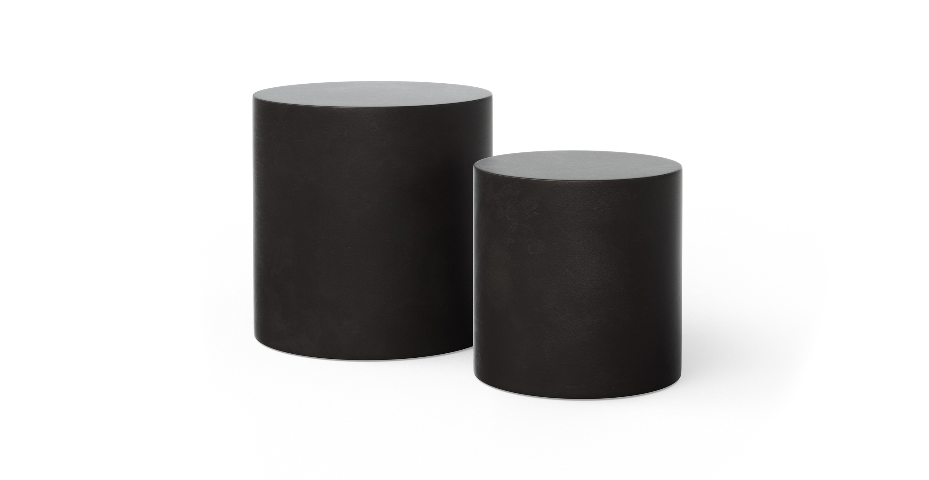 Fulton Brutalist Indoor/Outdoor Concrete Pedestal - Set of 2 -  Fiber-reinforced Concrete Lava