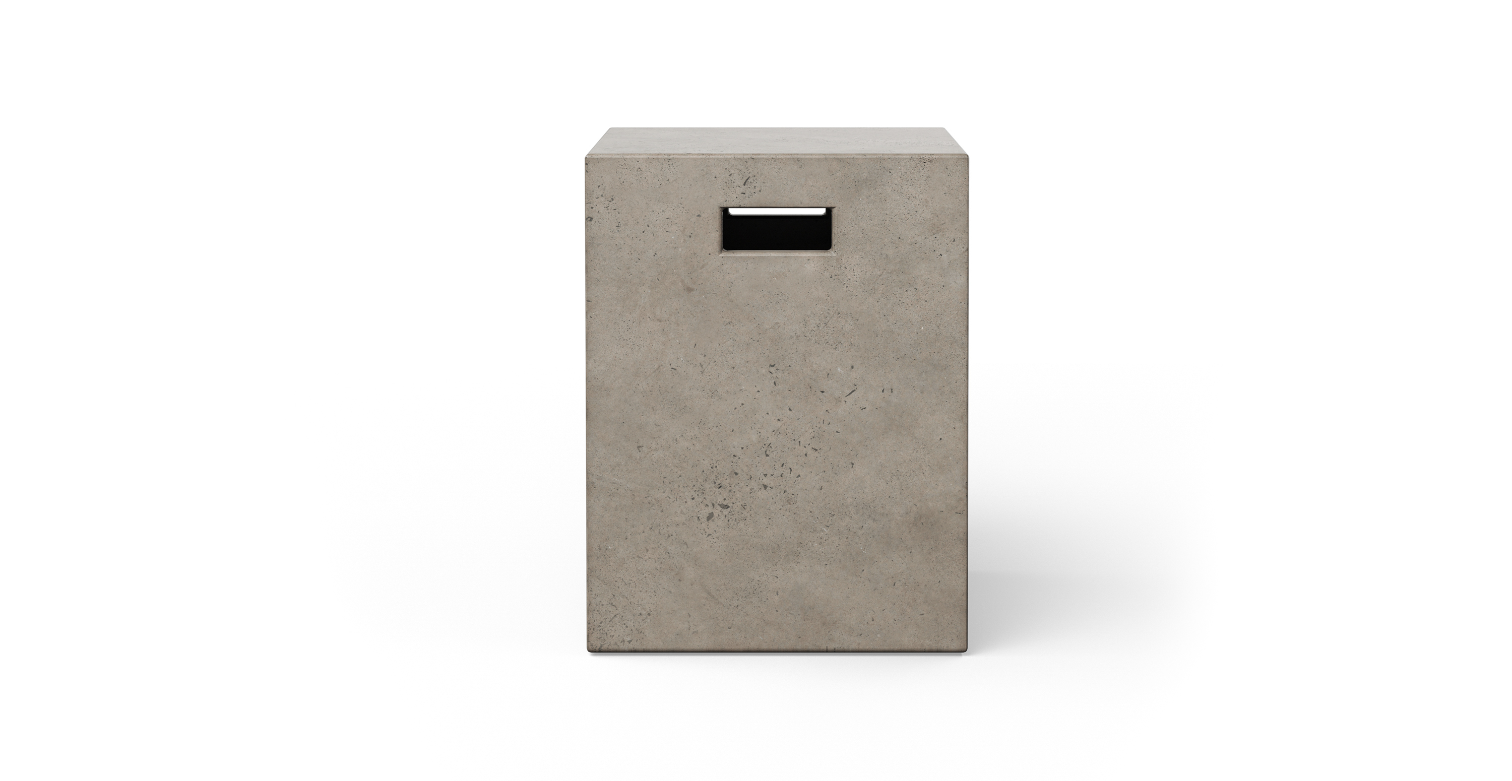 Fulton Brutalist Indoor/Outdoor Stool -  Fiber-reinforced Concrete Dark Grey