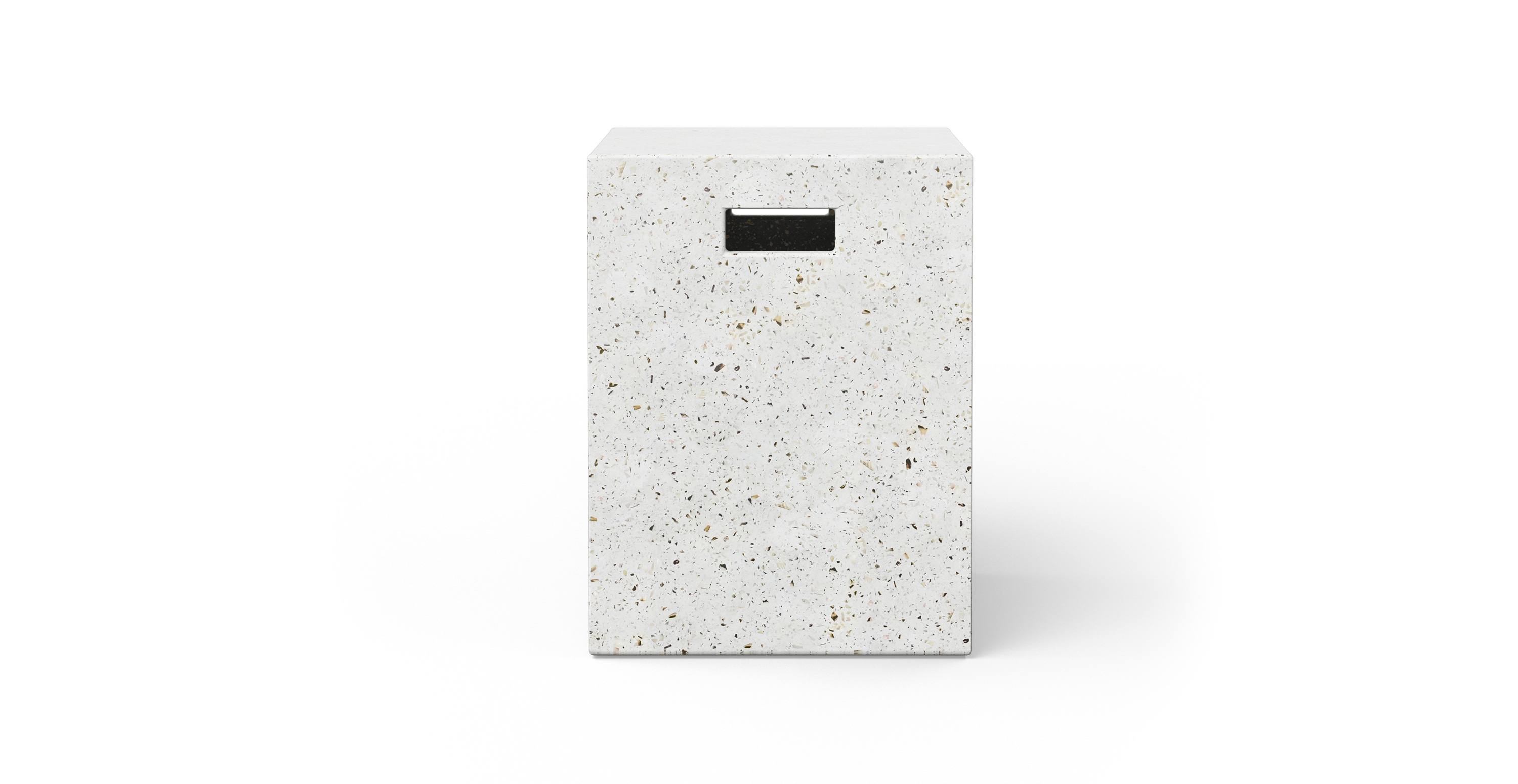 Fulton Brutalist Indoor/Outdoor Stool -  Fiber-reinforced Concrete Ivory Terrazzo