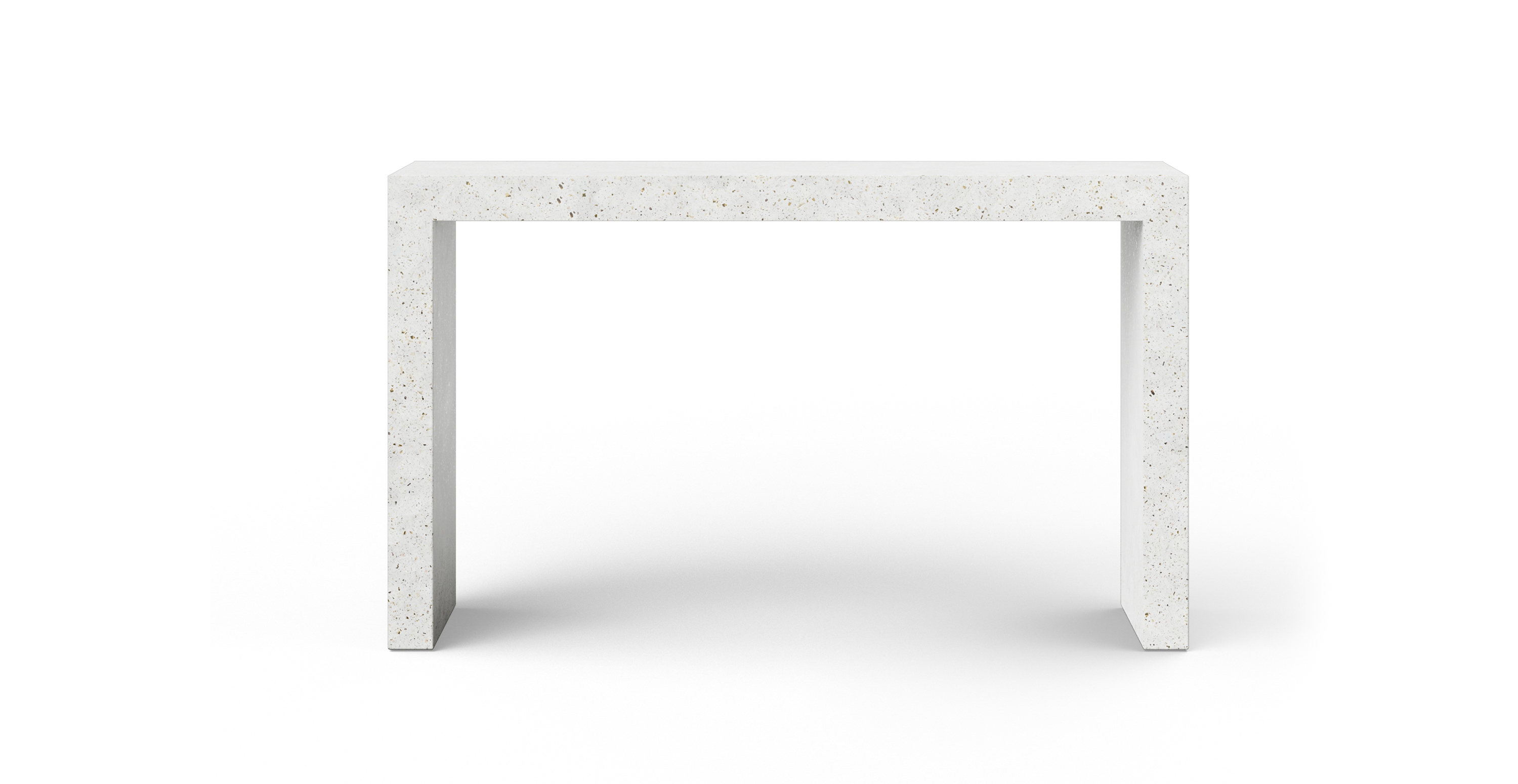 Brooklyn Brutalist Indoor/Outdoor Concrete Console -  Fiber-reinforced Concrete Ivory Terrazzo