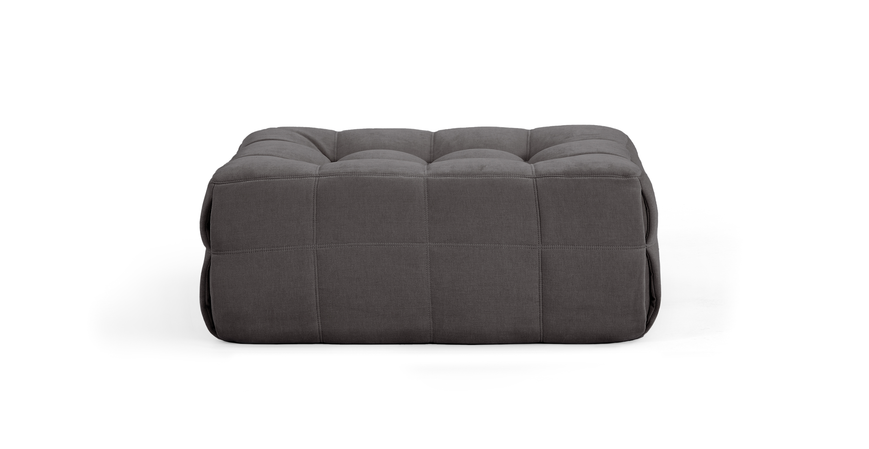 Michel Ducaroy Kashyma Modern Small Ottoman -  Chenille Dark gray