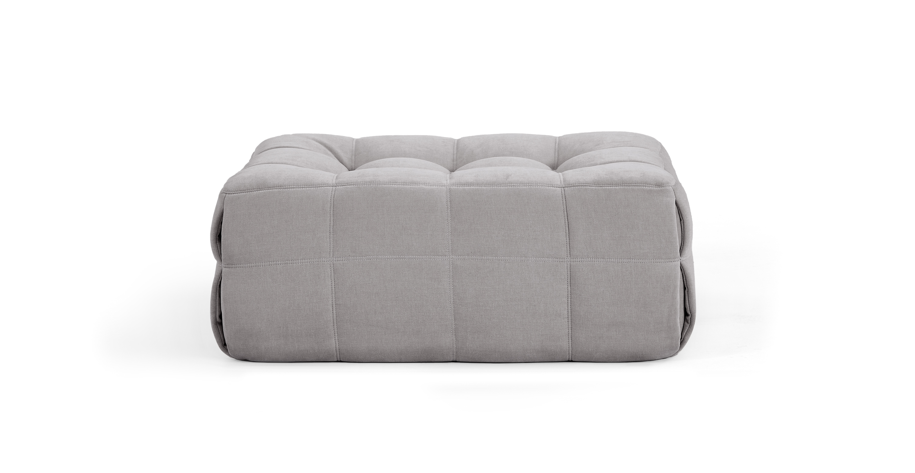 Michel Ducaroy Kashyma Modern Small Ottoman -  Chenille Light Grey
