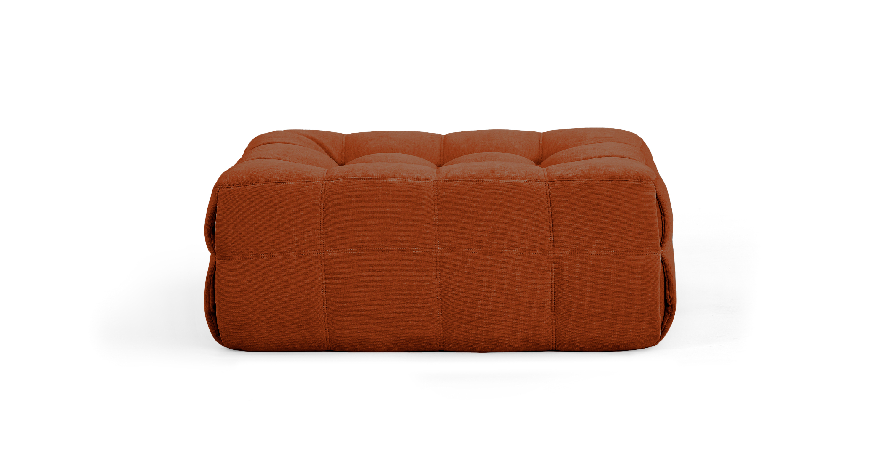 Michel Ducaroy Kashyma Modern Small Ottoman -  Chenille Orange