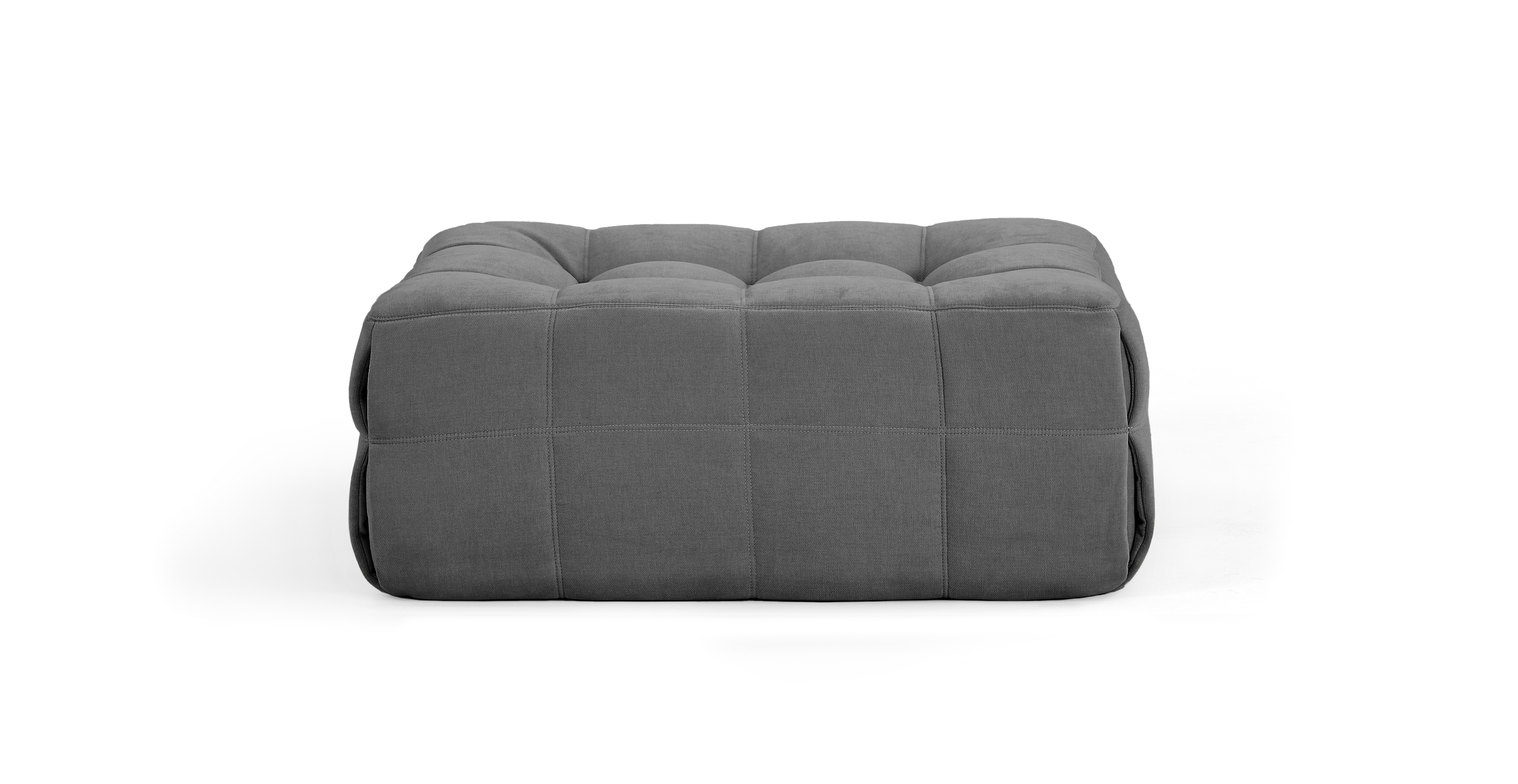 Michel Ducaroy Kashyma Modern Small Ottoman -  Chenille Charcoal Gray