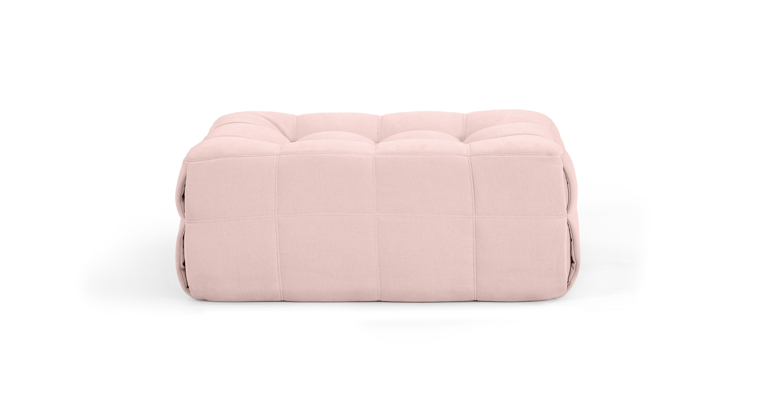 Michel Ducaroy Kashyma Modern Small Ottoman -  Chenille Pink