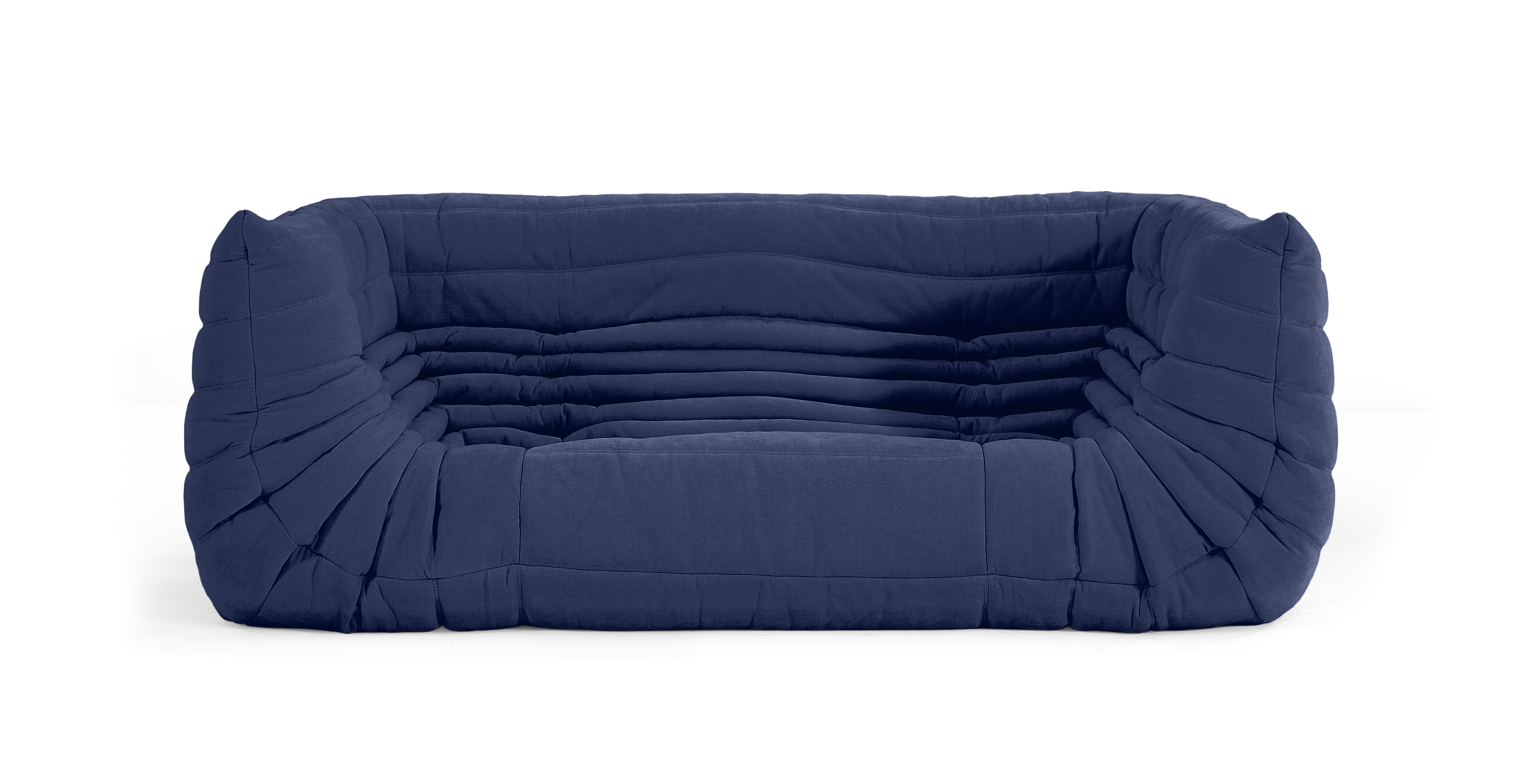 Michel Ducaroy Quayside 3 Seater Medium Fabric Sofa With Arms - Chenille Blue