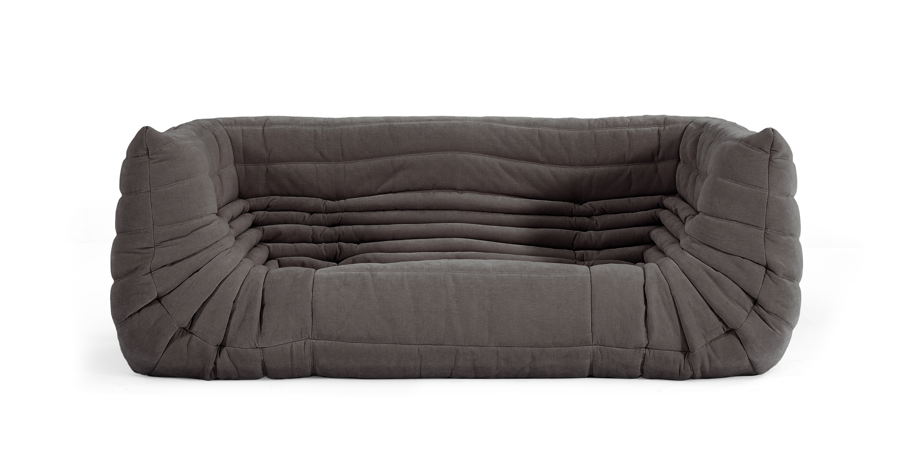 Michel Ducaroy Quayside 3 Seater Medium Fabric Sofa With Arms -  Chenille Dark Gray